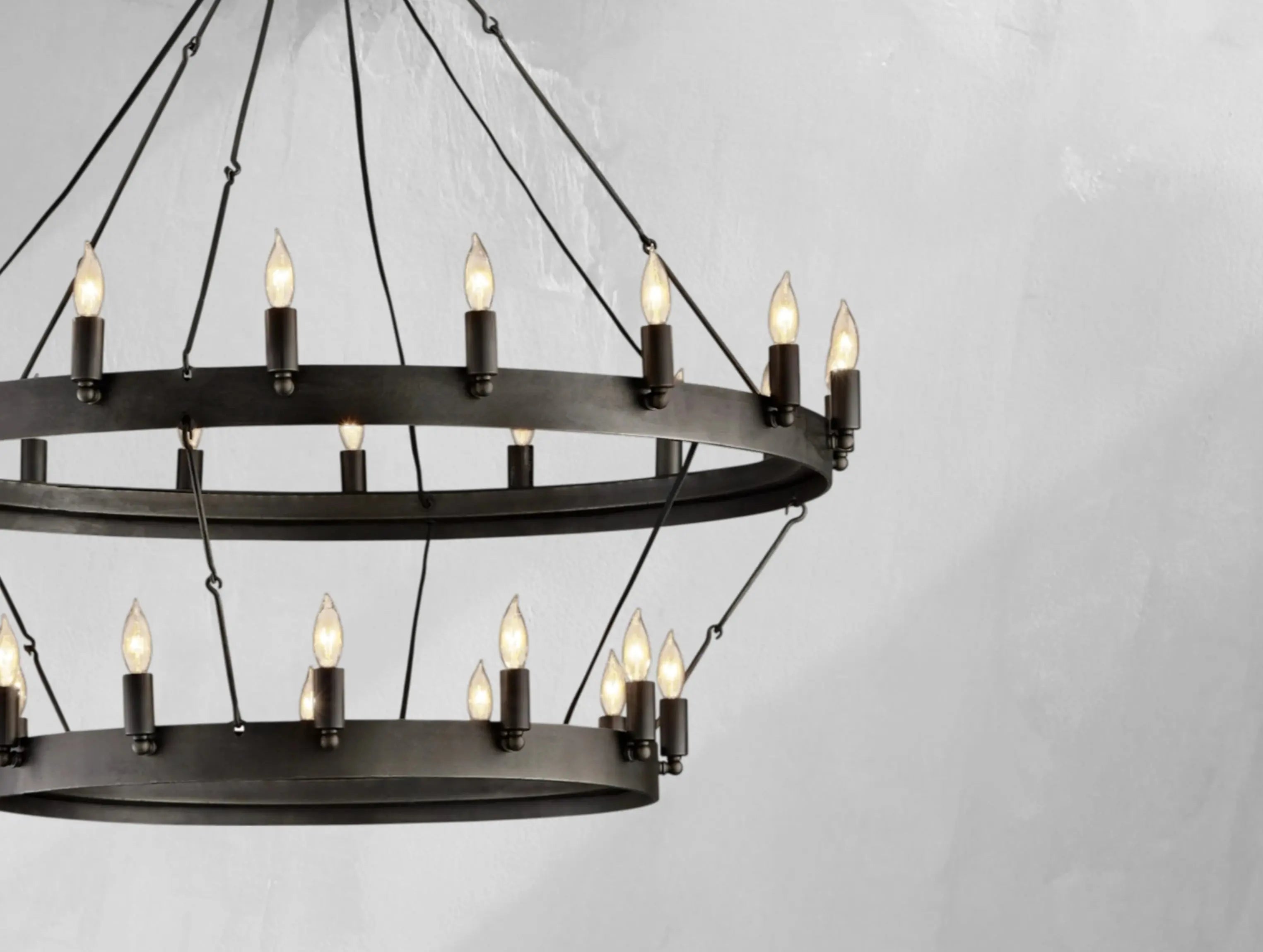 ForgeLine Vintage Filament Two-Tier Chandelier ZELNO LIGHTING