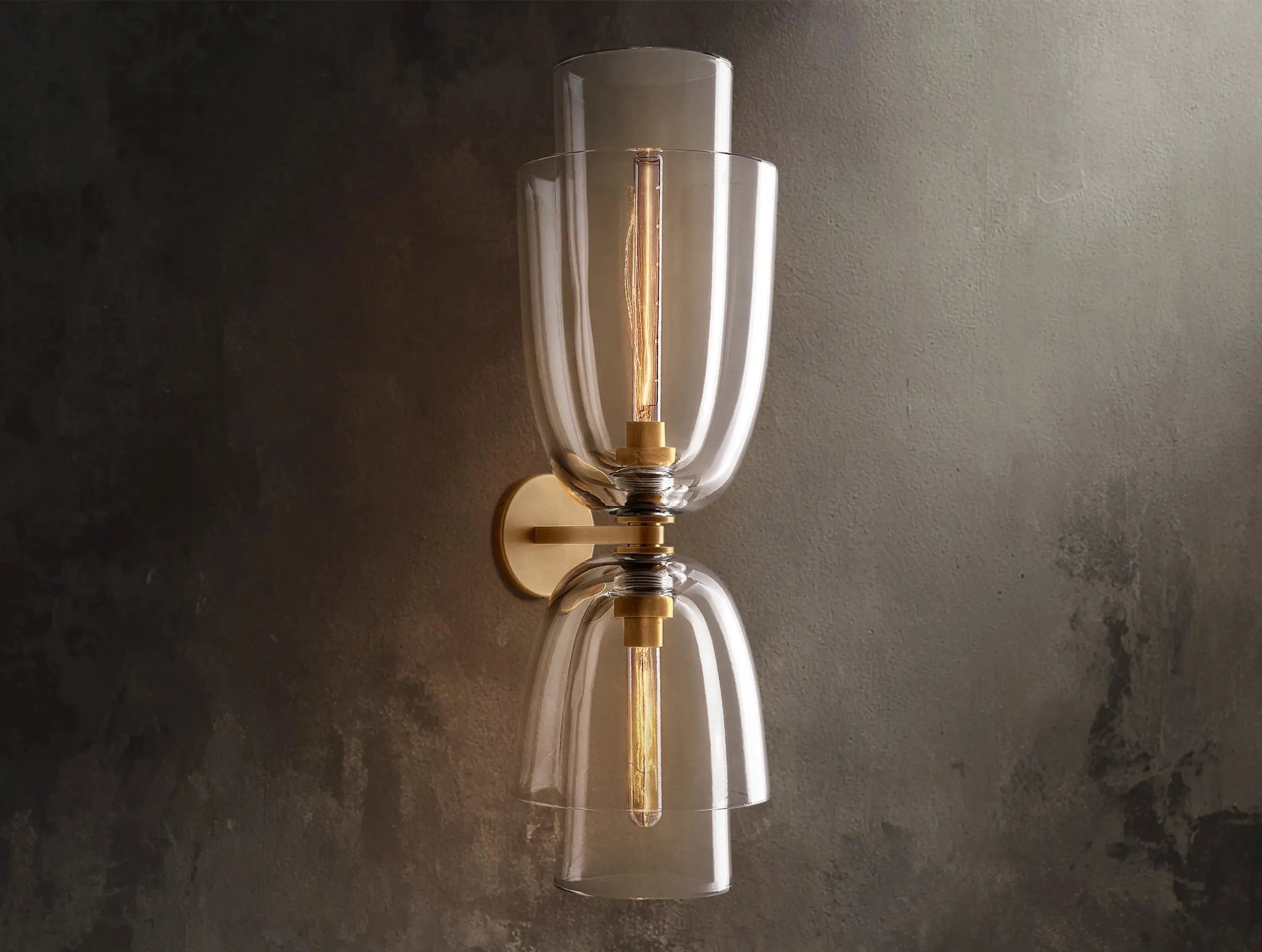 Blum Double Glass Sconce ZELNO LIGHTING