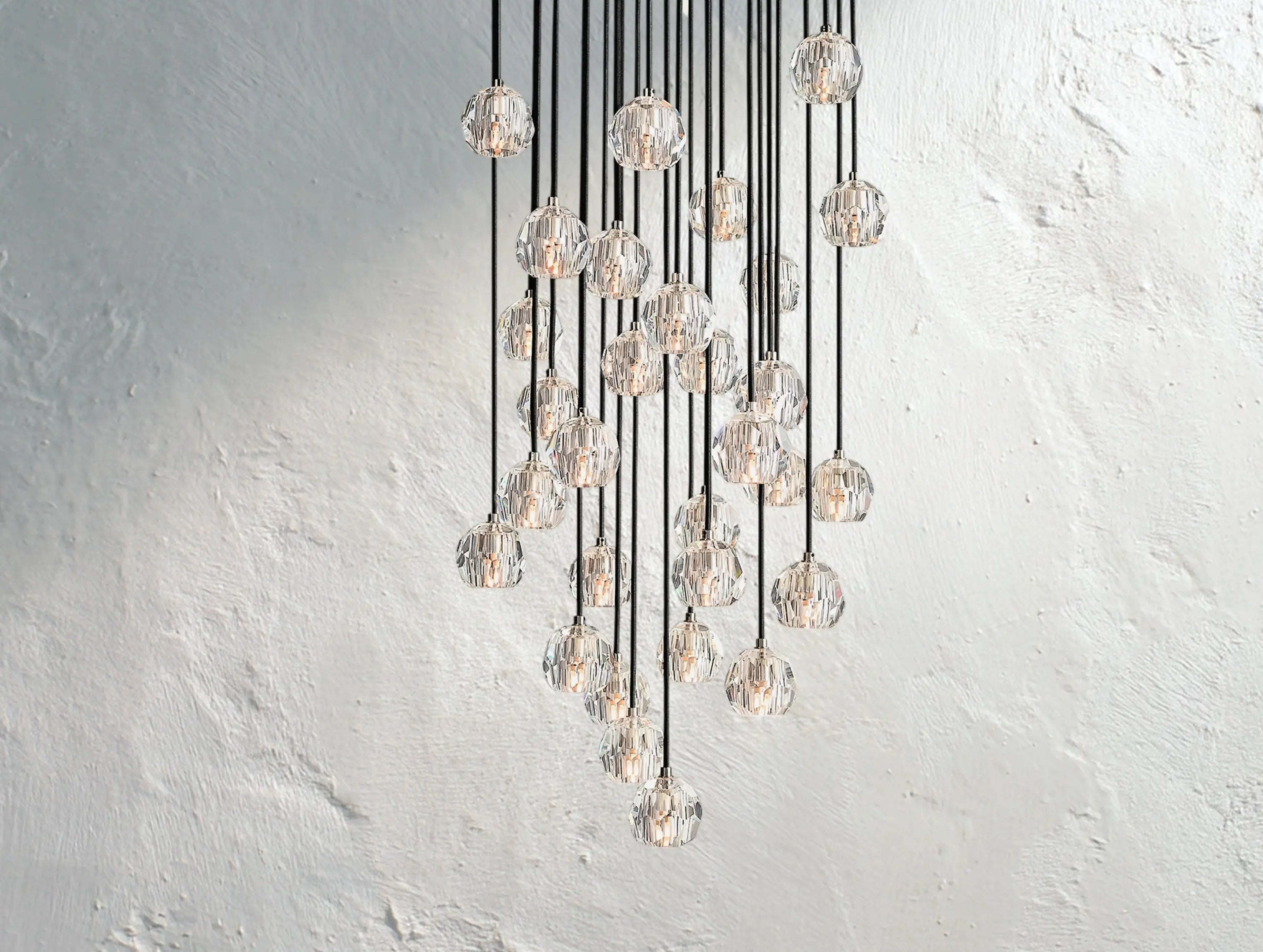 Orbital Cristal Glass Round Cluster Chandelier ZELNO LIGHTING
