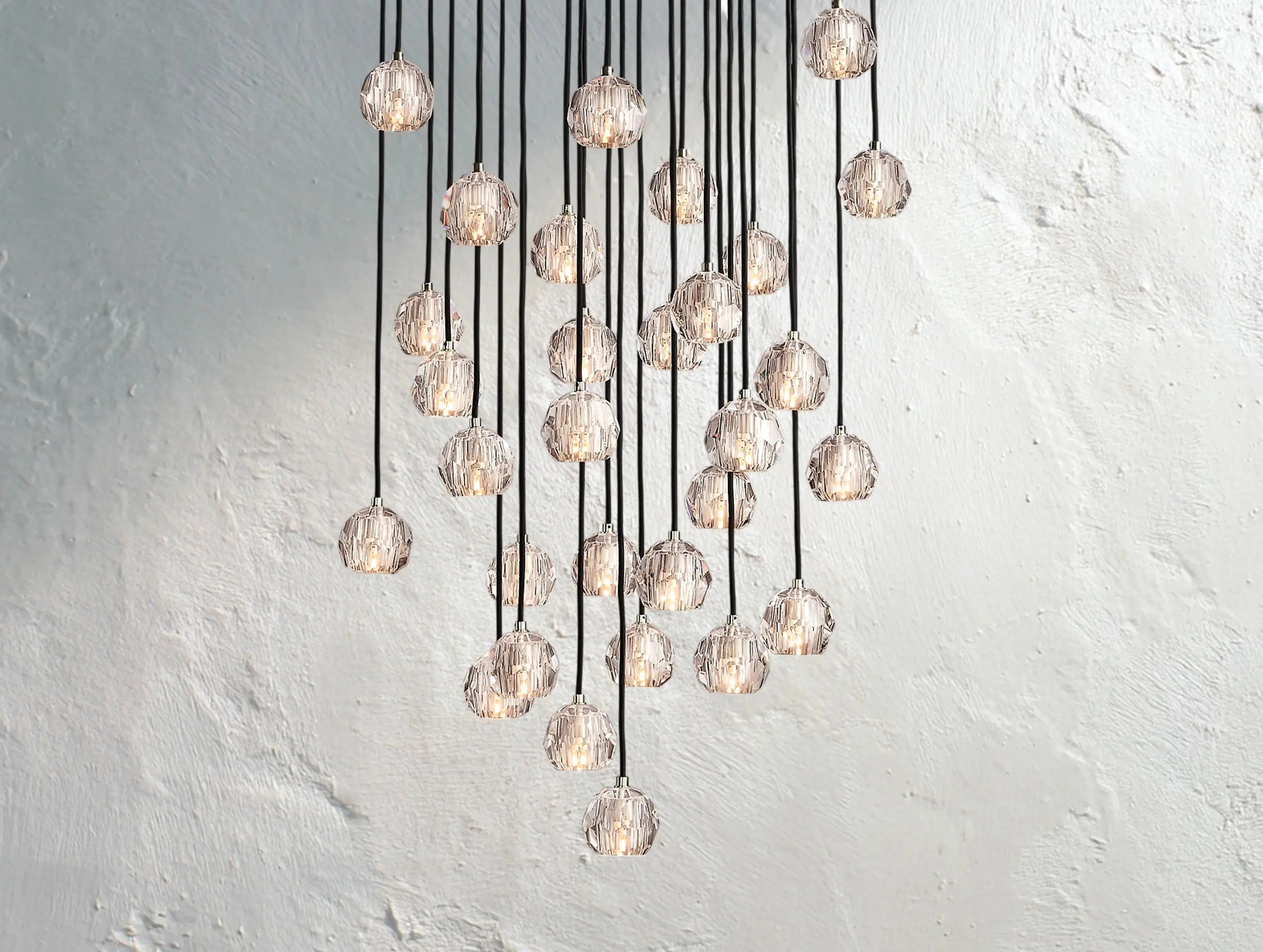 Orbital Cristal Glass Round Cluster Chandelier ZELNO LIGHTING