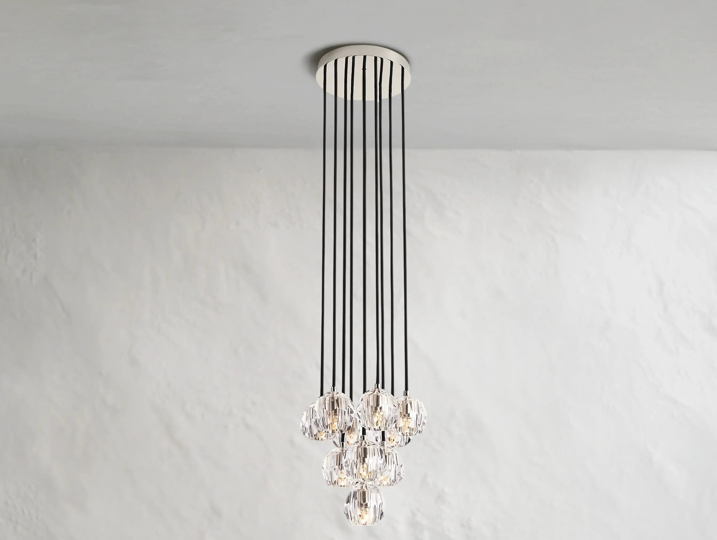 Orbital Cristal Glass Round Cluster Chandelier ZELNO LIGHTING
