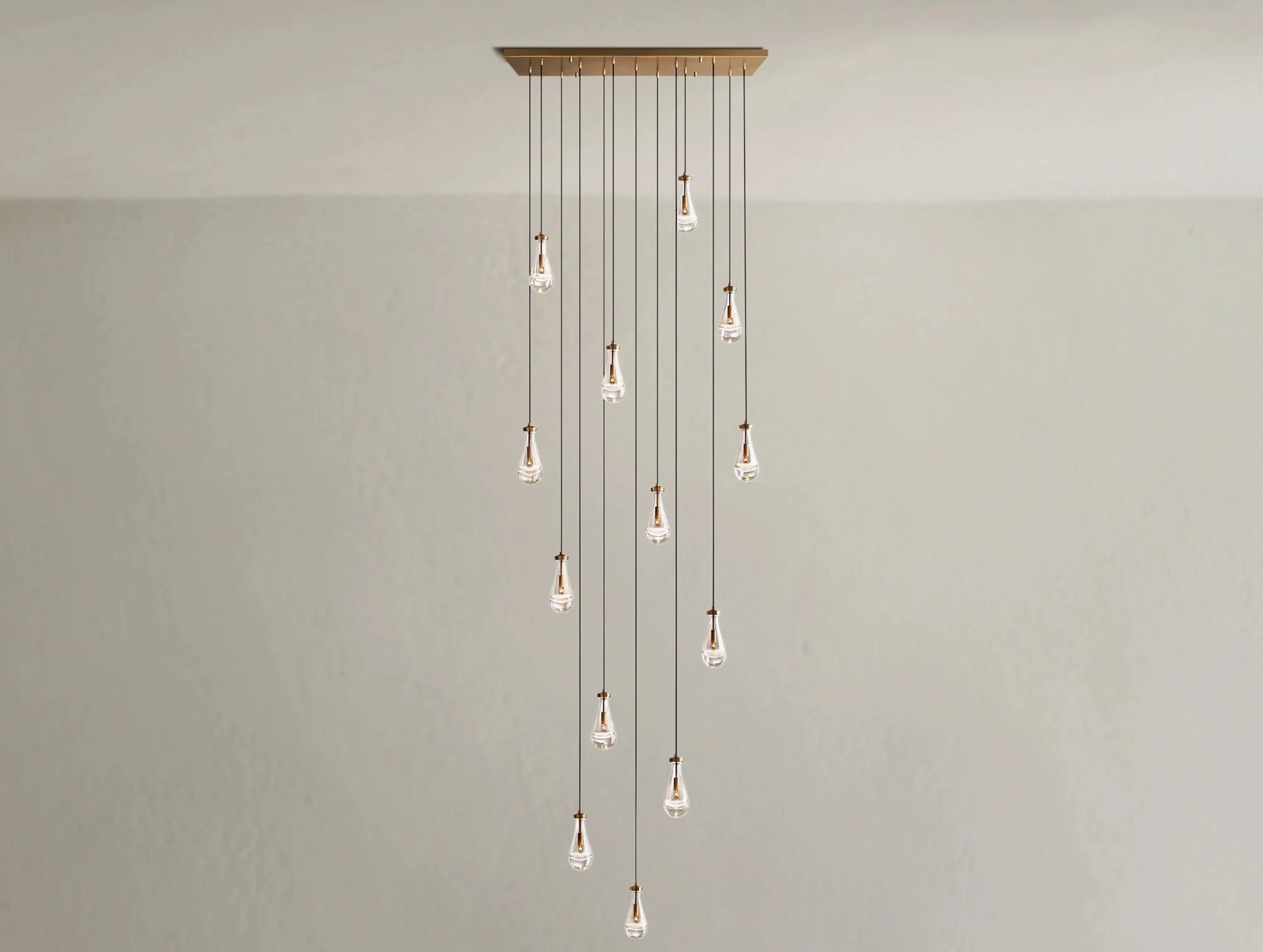 Rainfall Rectangular Chandelier ZELNO LIGHTING