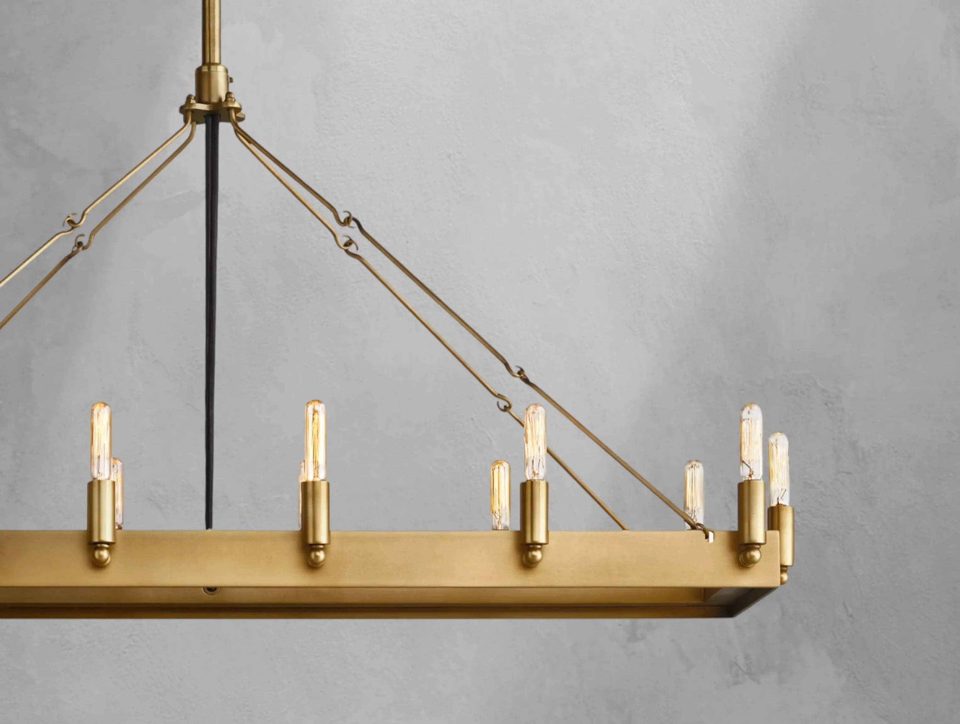 ForgeLine Vintage Filament Rectangular Chandelier ZELNO LIGHTING
