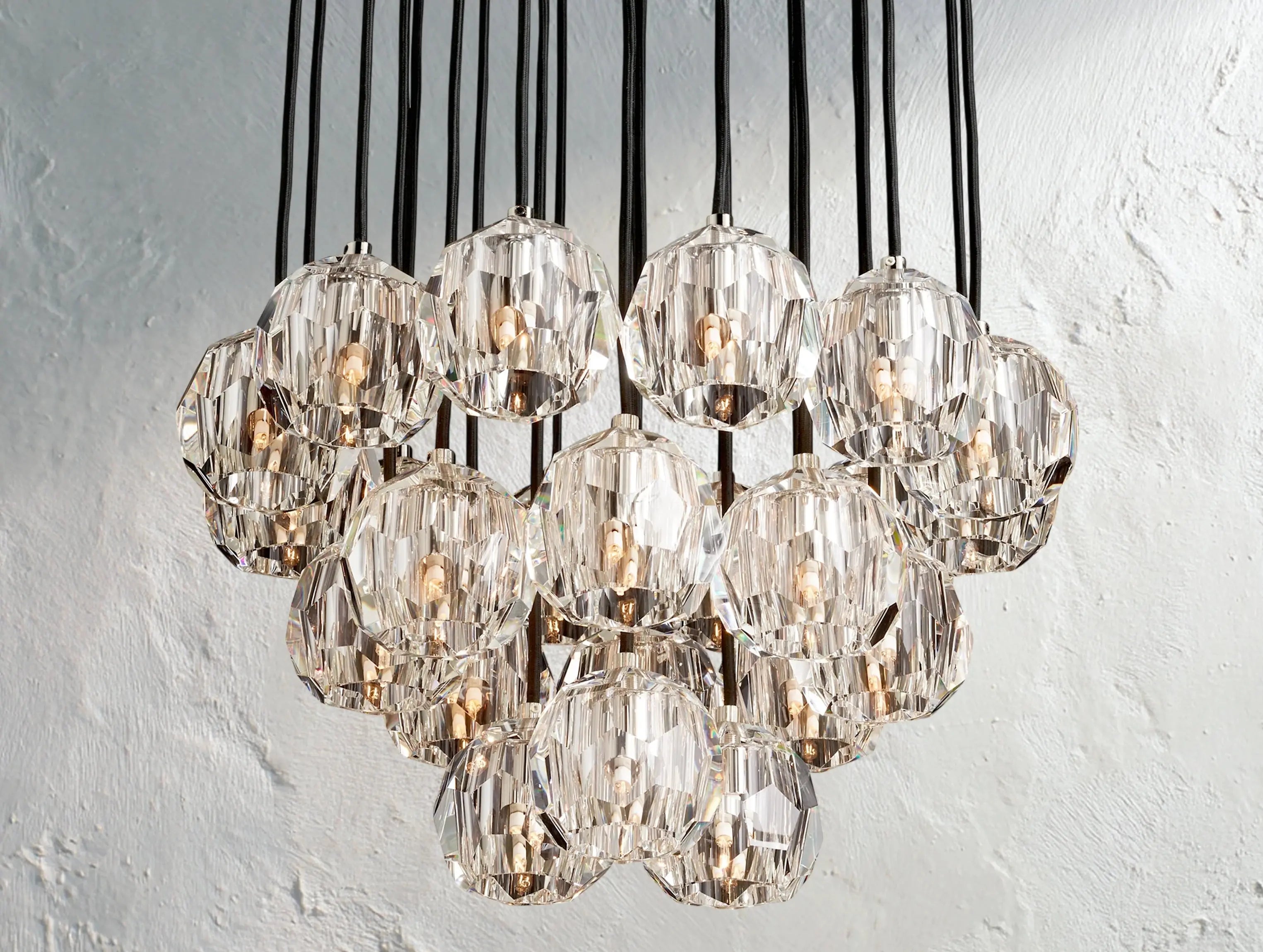 Orbital Cristal Glass Round Cluster Chandelier ZELNO LIGHTING