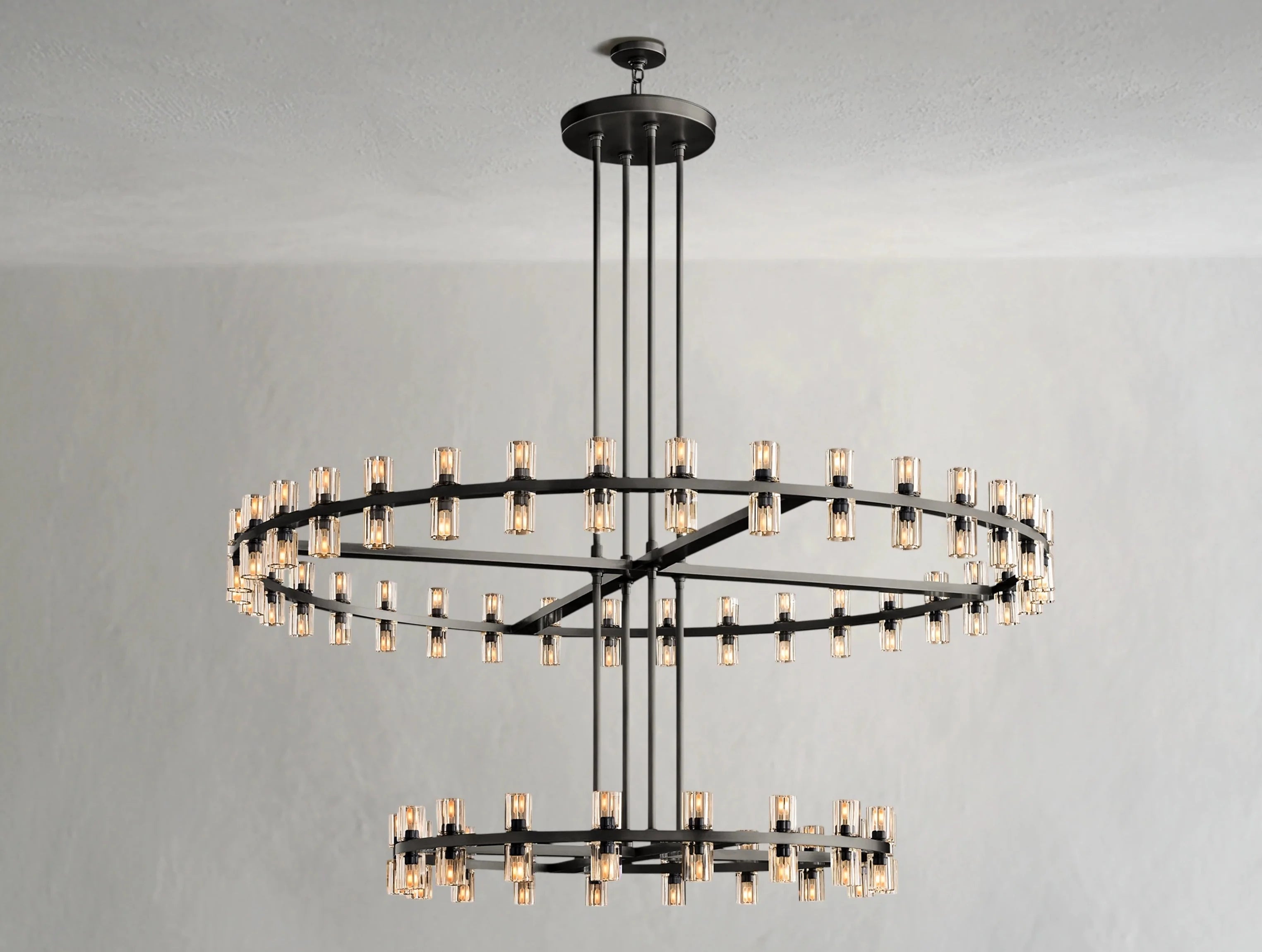 Gearra LED Round Two-Tier Chandelier ZELNO LIGHTING