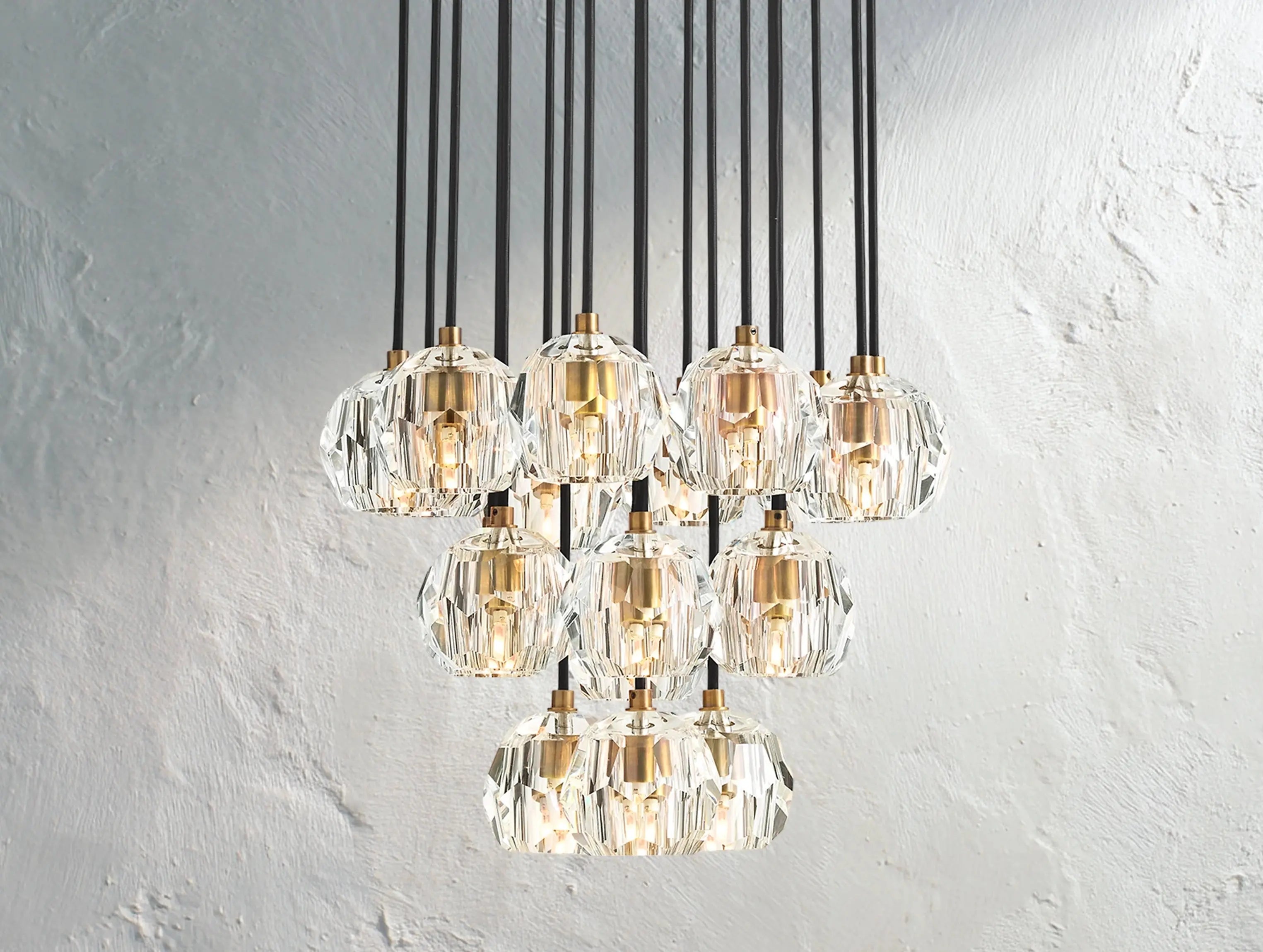 Orbital Cristal Glass Round Cluster Chandelier ZELNO LIGHTING