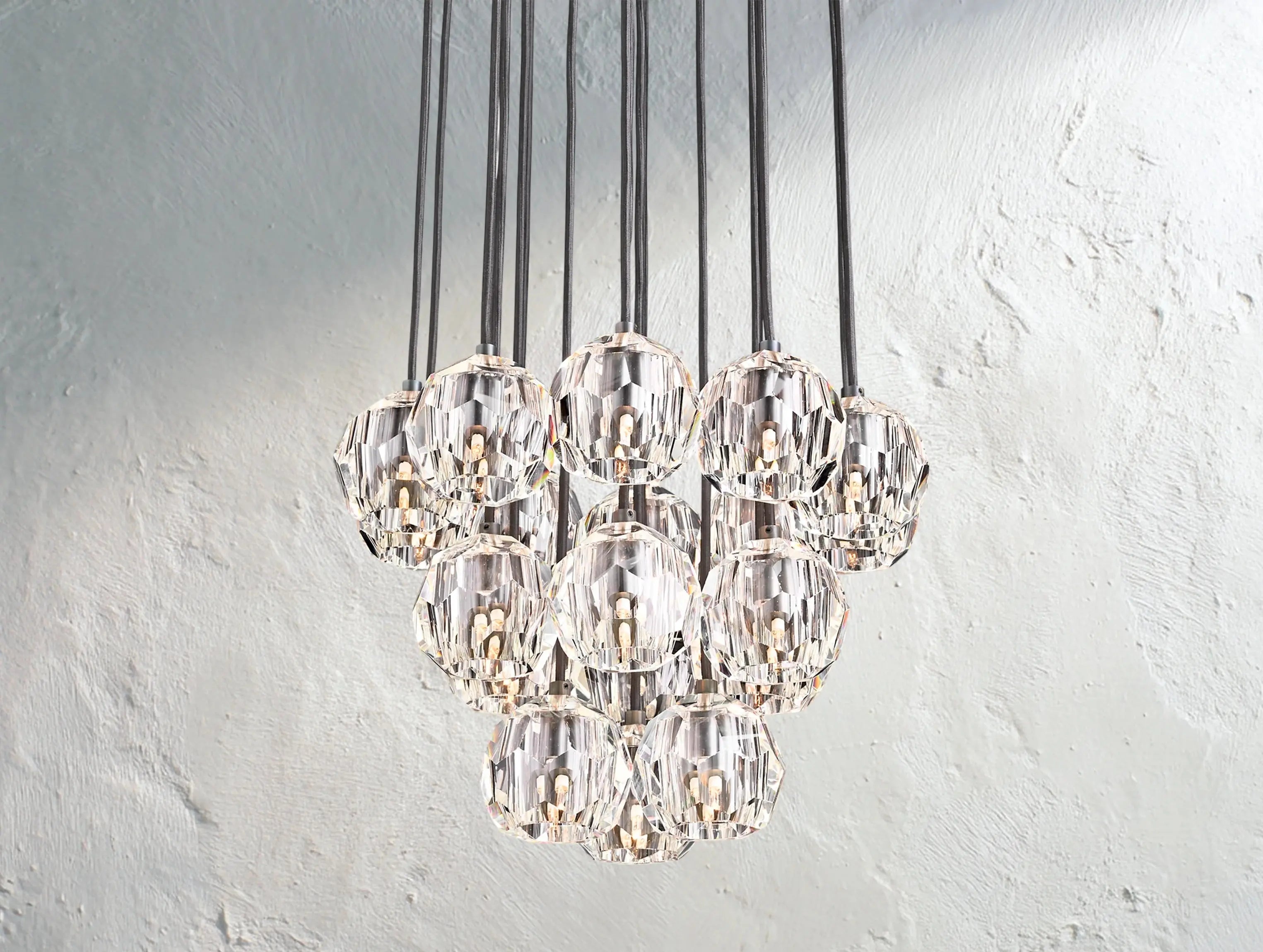 Orbital Cristal Glass Round Cluster Chandelier ZELNO LIGHTING