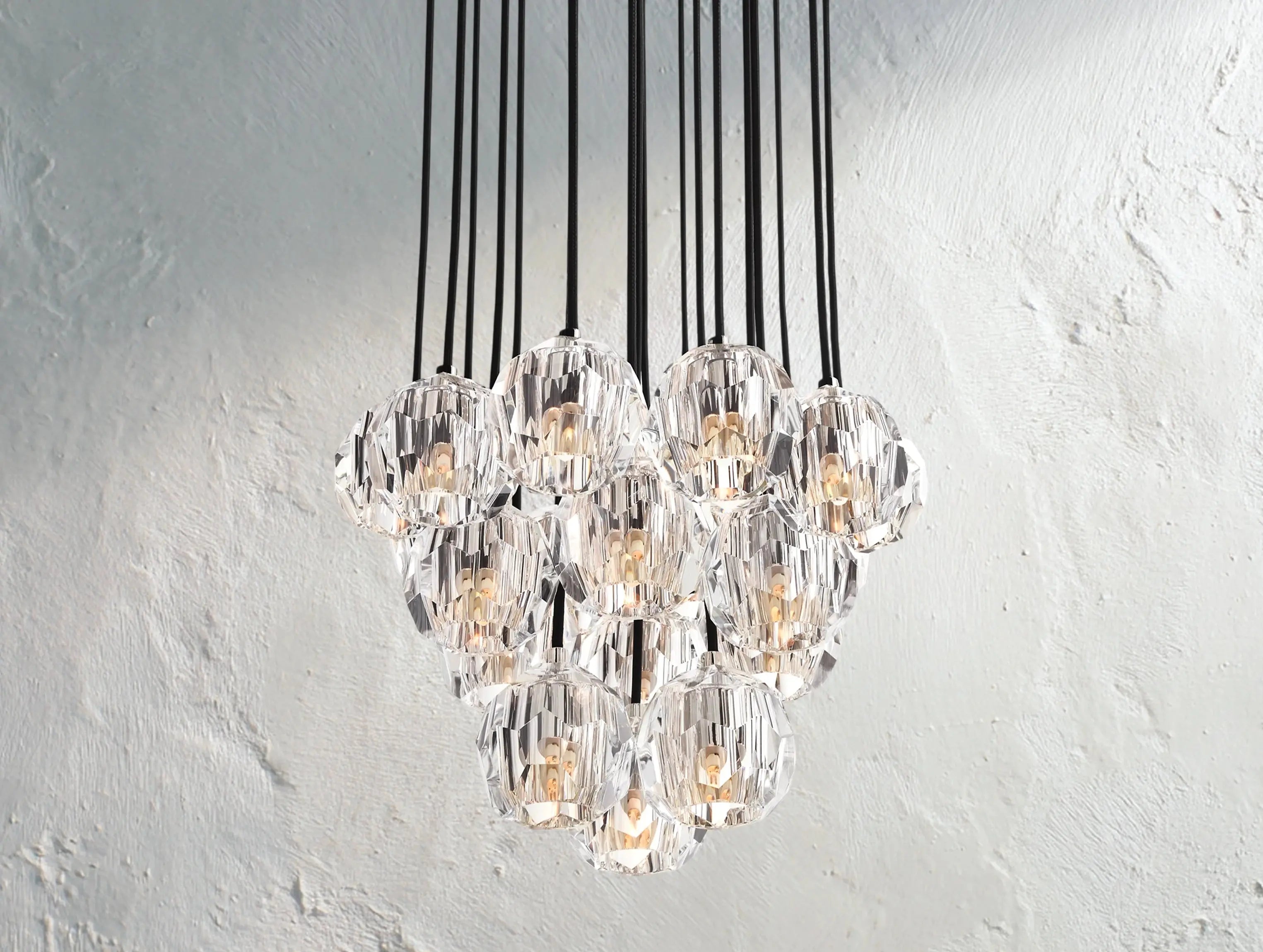Orbital Cristal Glass Round Cluster Chandelier ZELNO LIGHTING