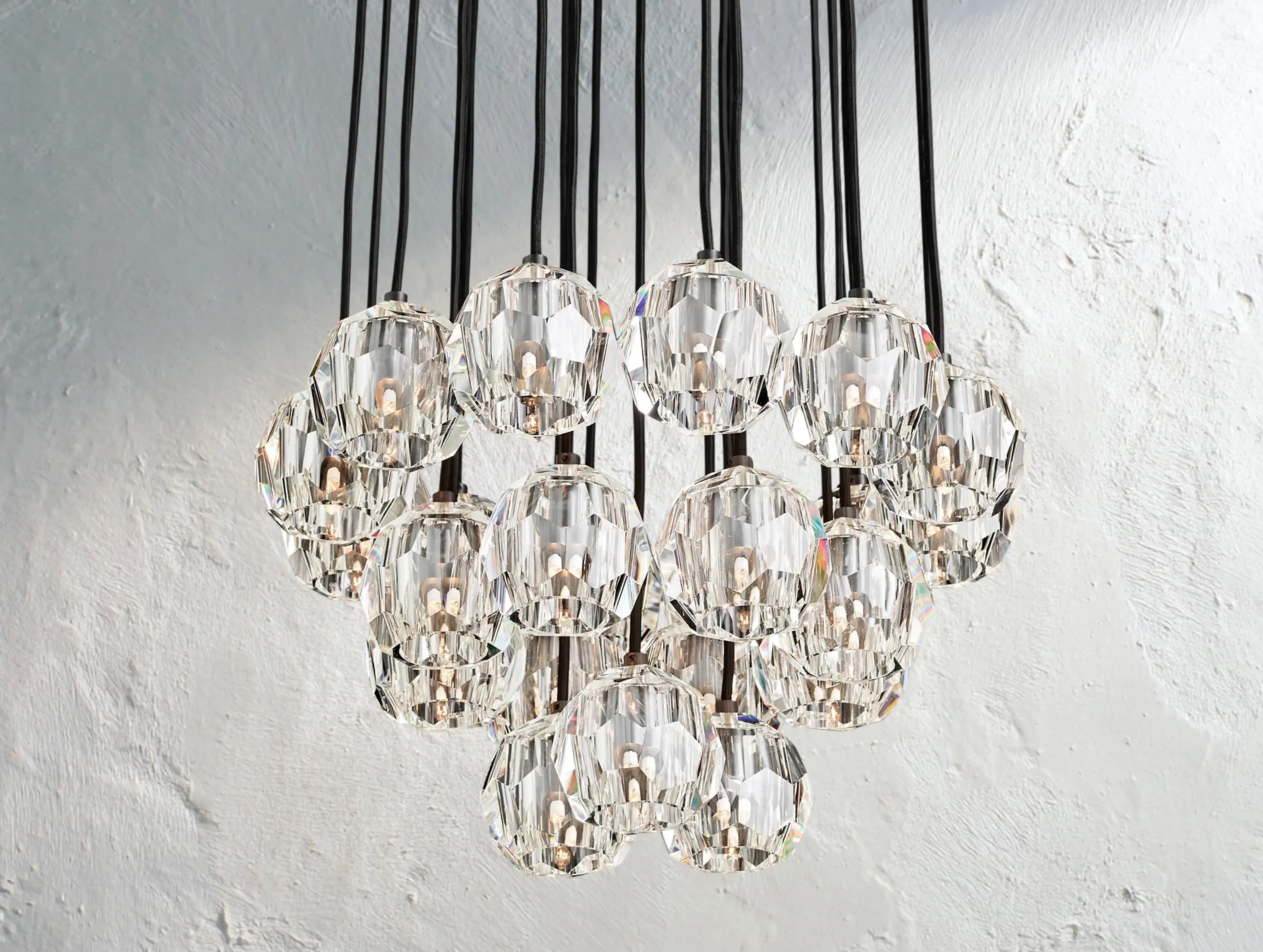 Orbital Cristal Glass Round Cluster Chandelier ZELNO LIGHTING