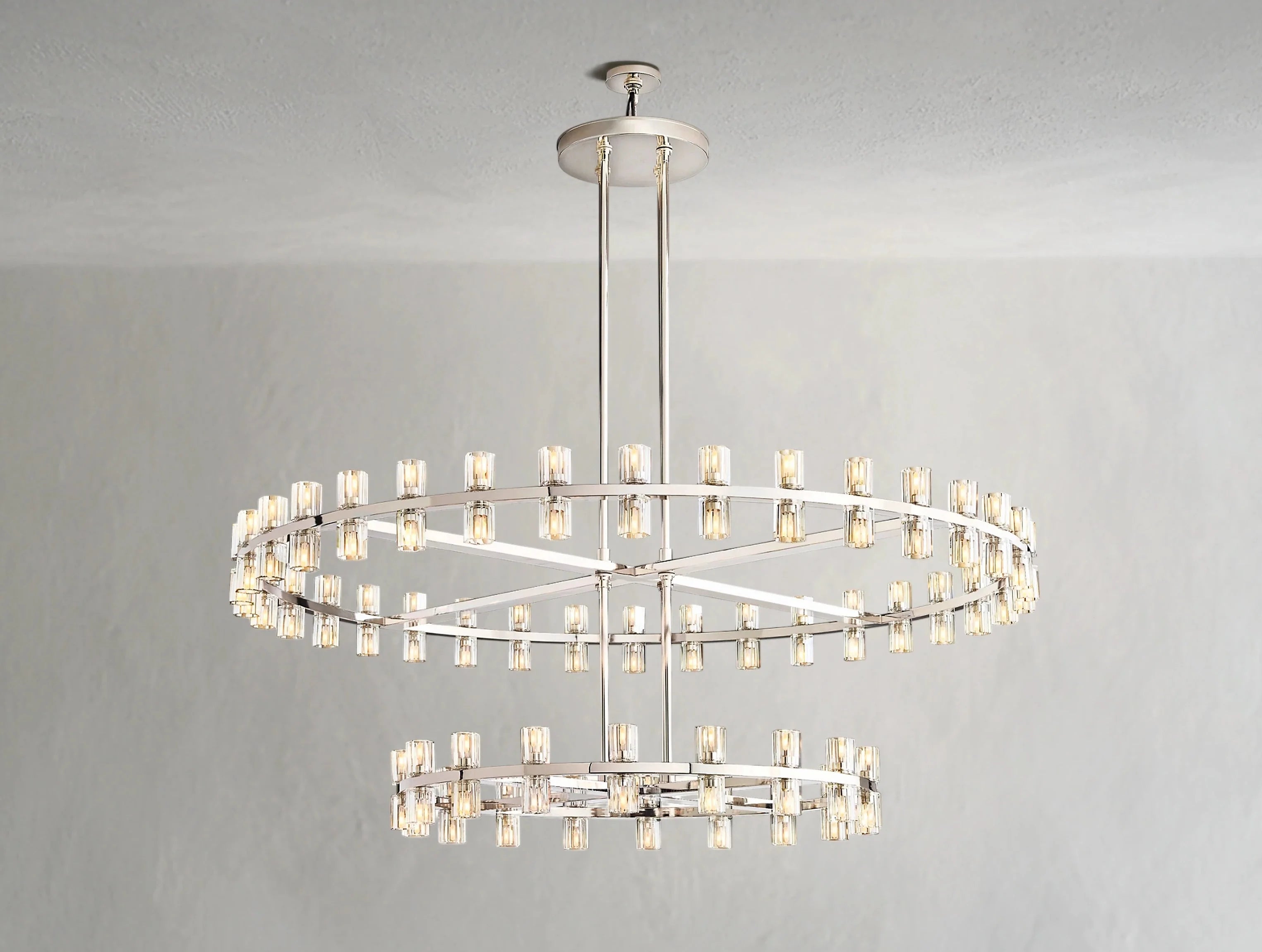 Gearra LED Round Two-Tier Chandelier ZELNO LIGHTING