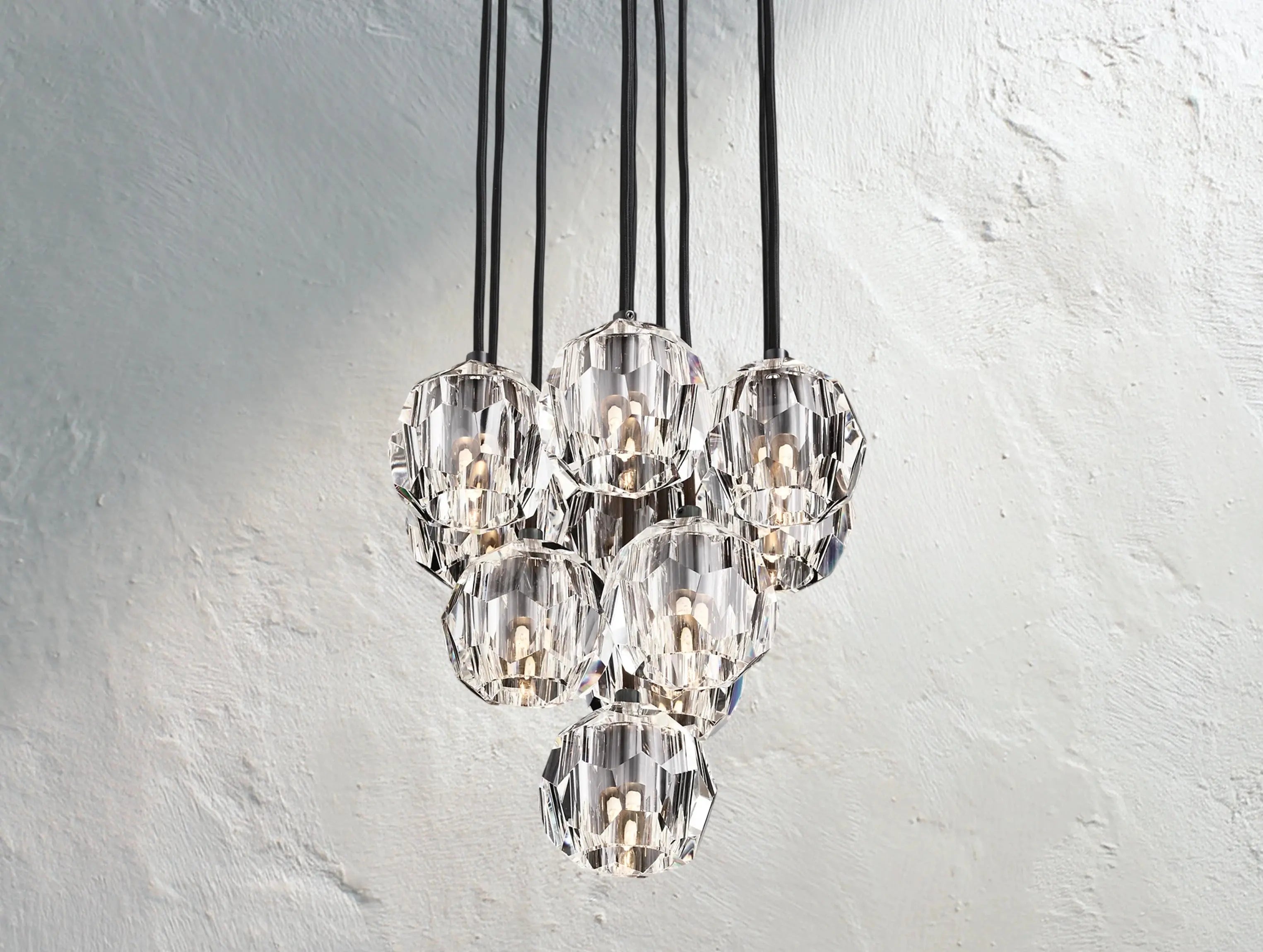 Orbital Cristal Glass Round Cluster Chandelier ZELNO LIGHTING