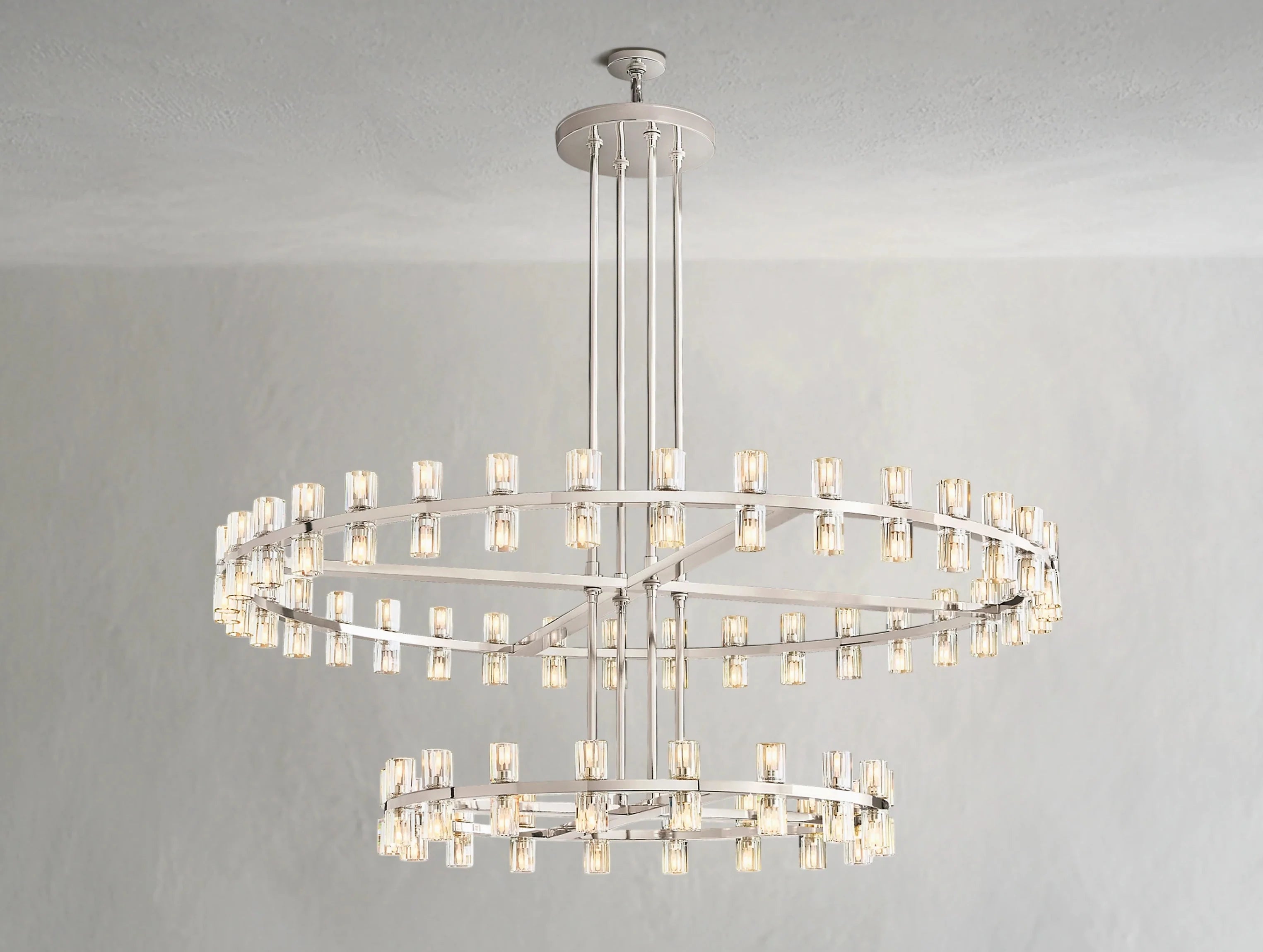 Gearra LED Round Two-Tier Chandelier ZELNO LIGHTING