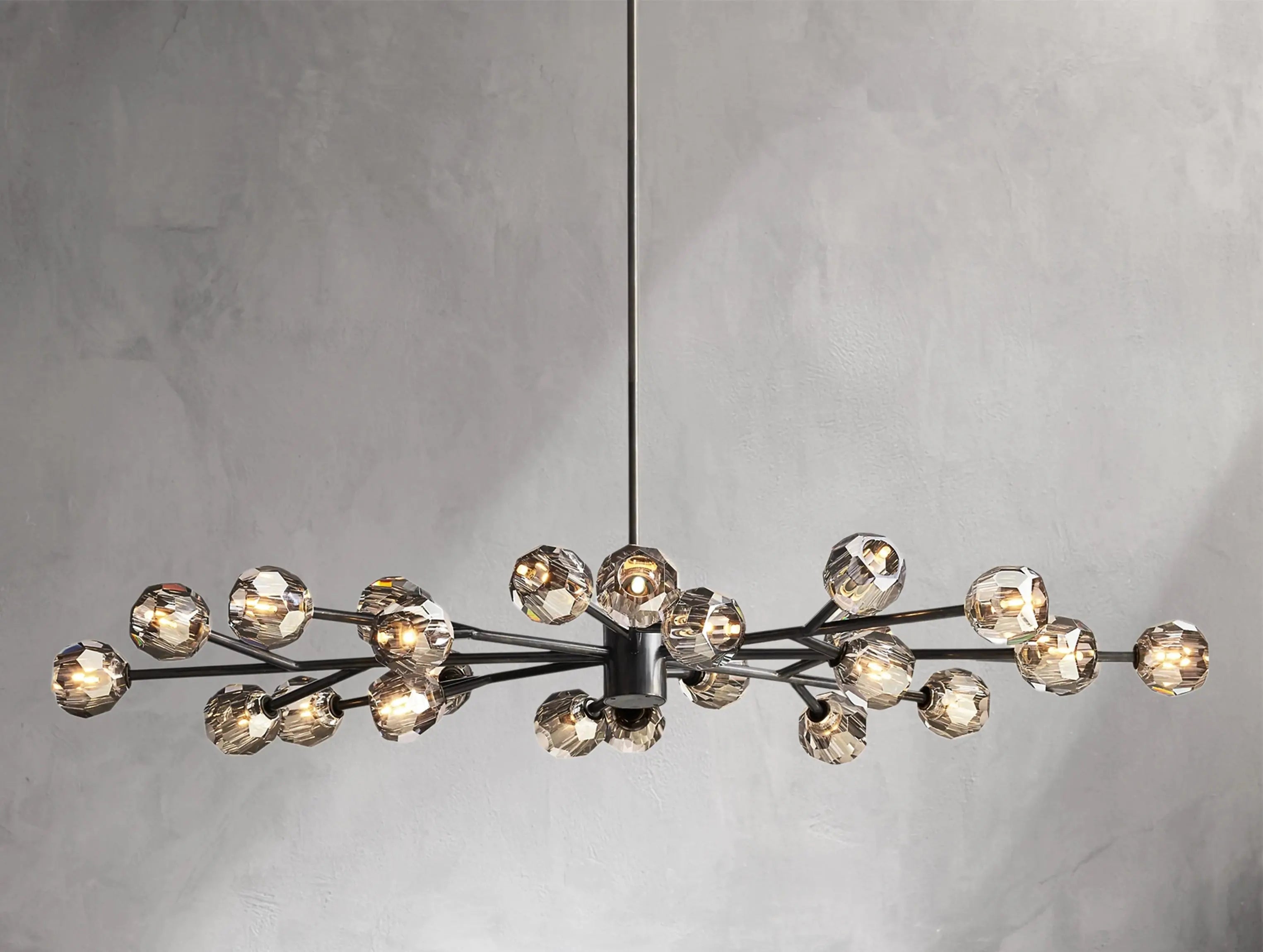 Orbital Cristal Glass Oval Chandelier ZELNO LIGHTING