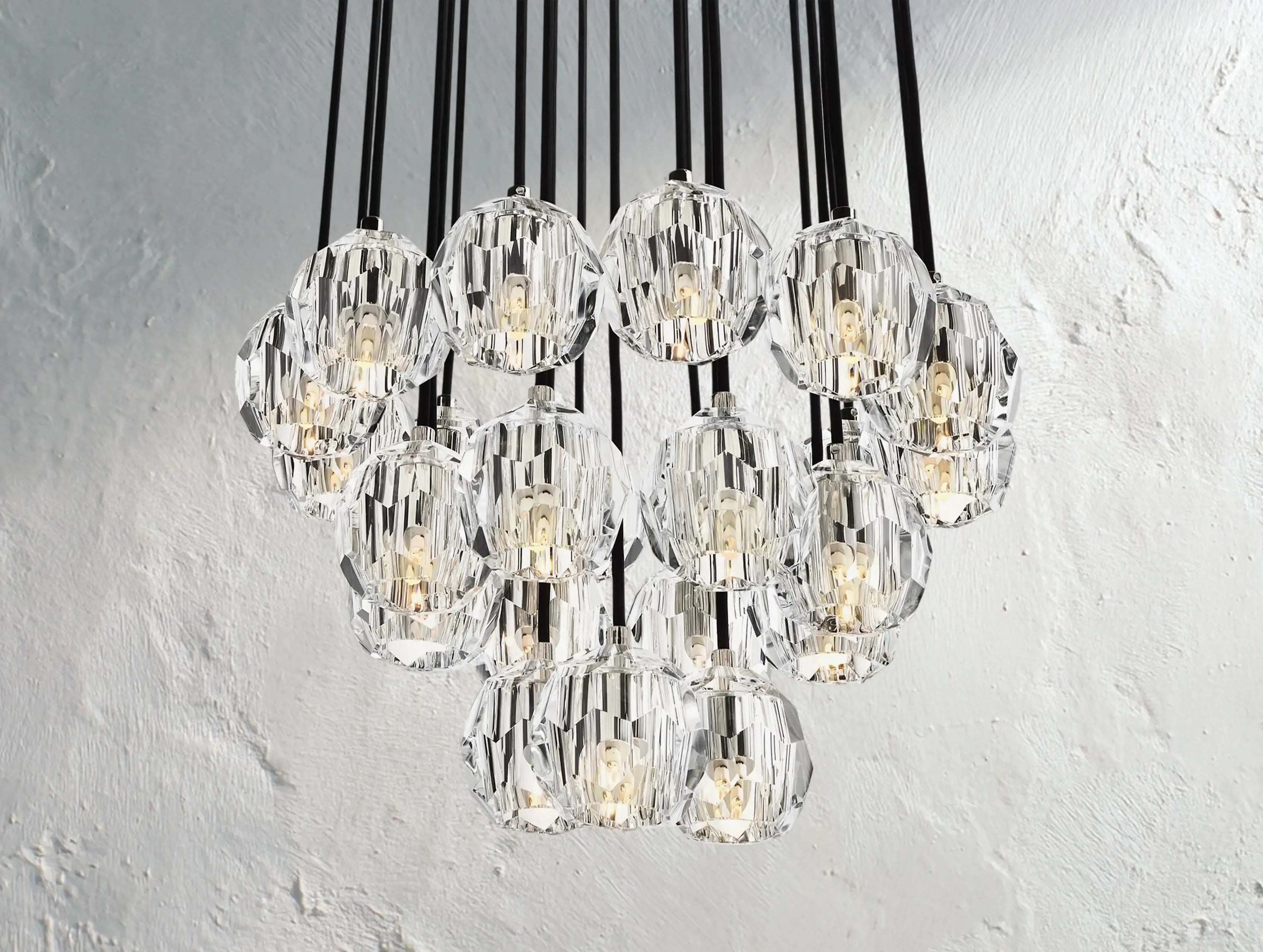 Orbital Cristal Glass Round Cluster Chandelier ZELNO LIGHTING