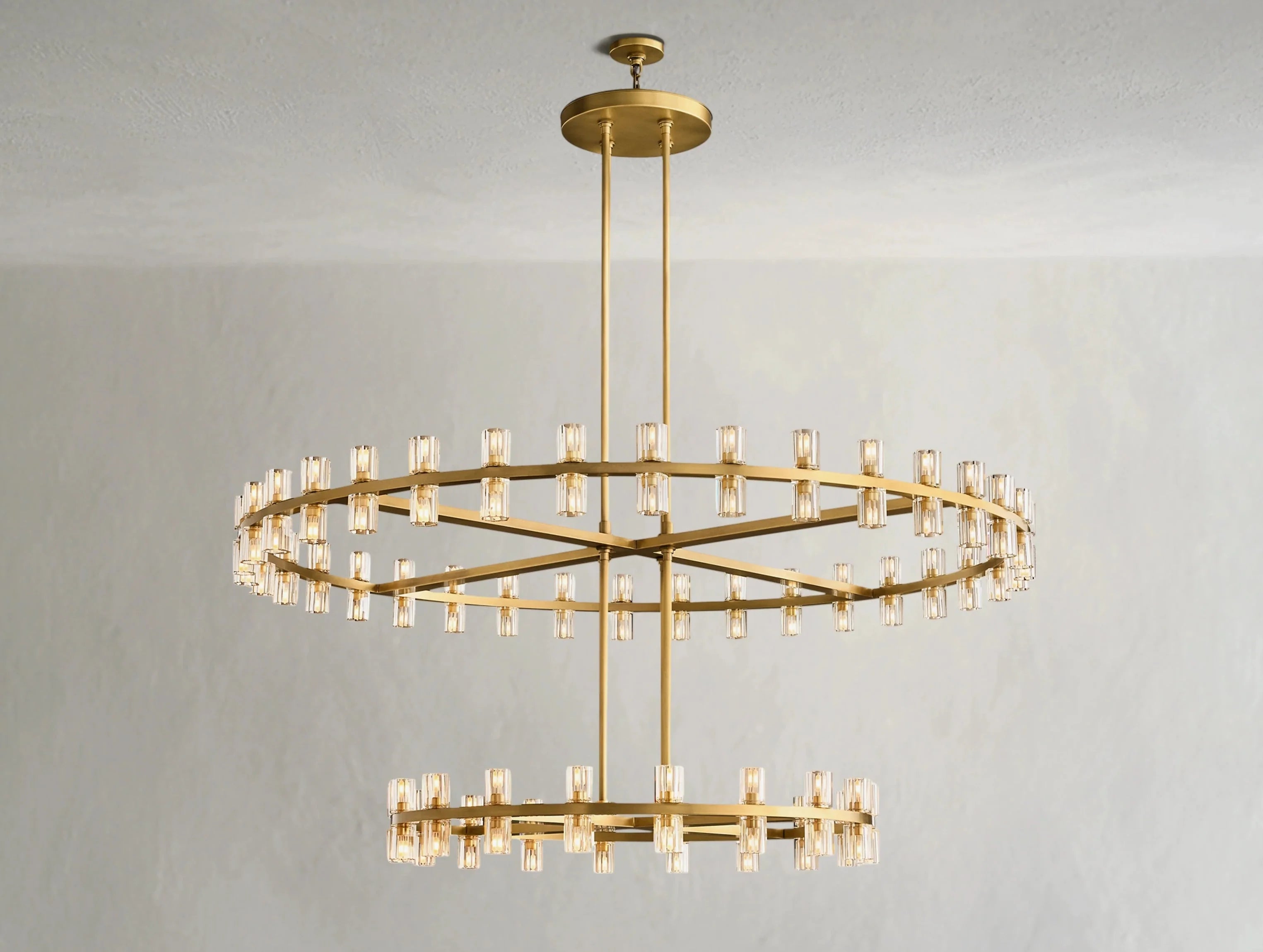 Gearra LED Round Two-Tier Chandelier ZELNO LIGHTING
