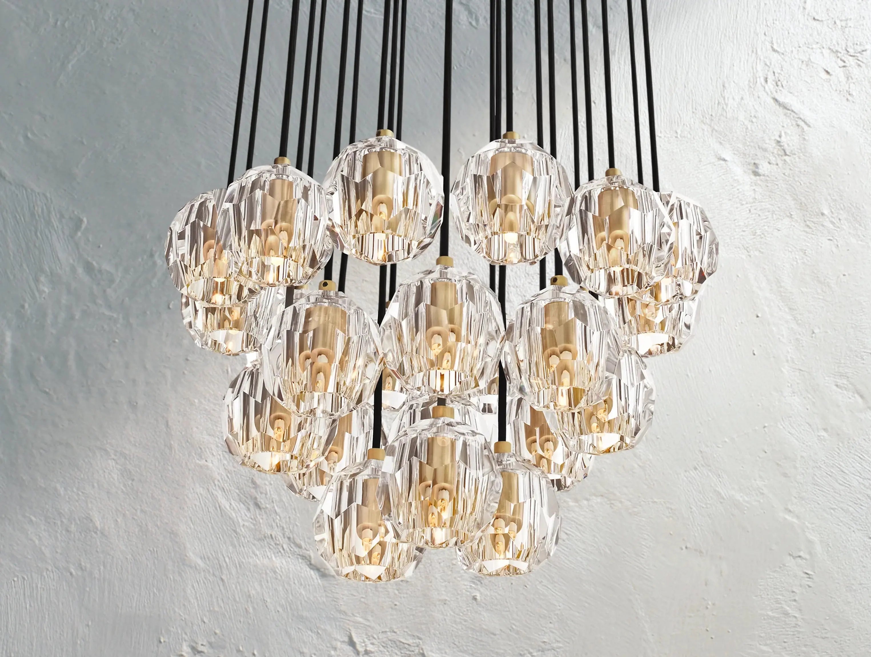 Orbital Cristal Glass Round Cluster Chandelier ZELNO LIGHTING