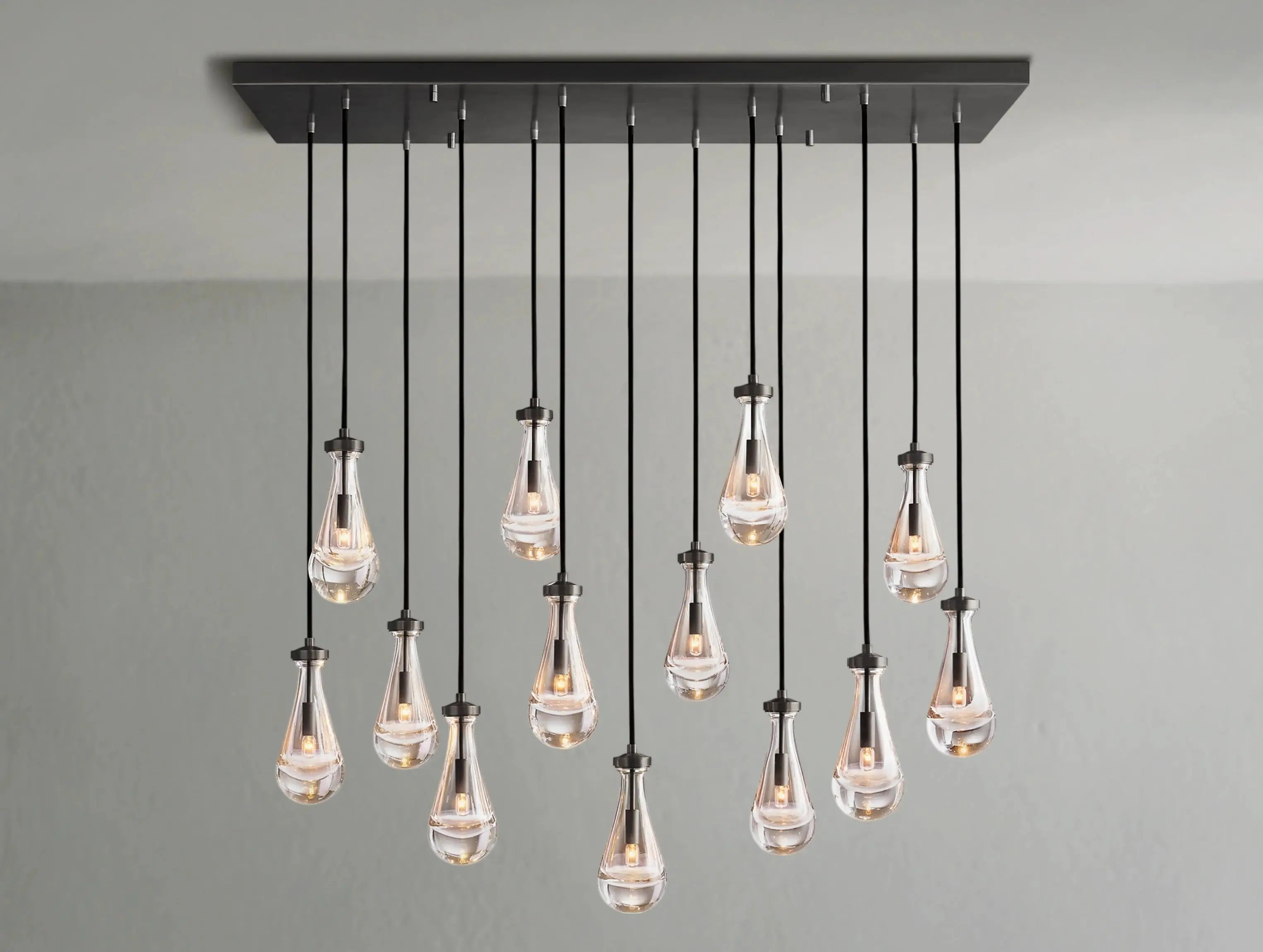 Rainfall Rectangular Chandelier ZELNO LIGHTING
