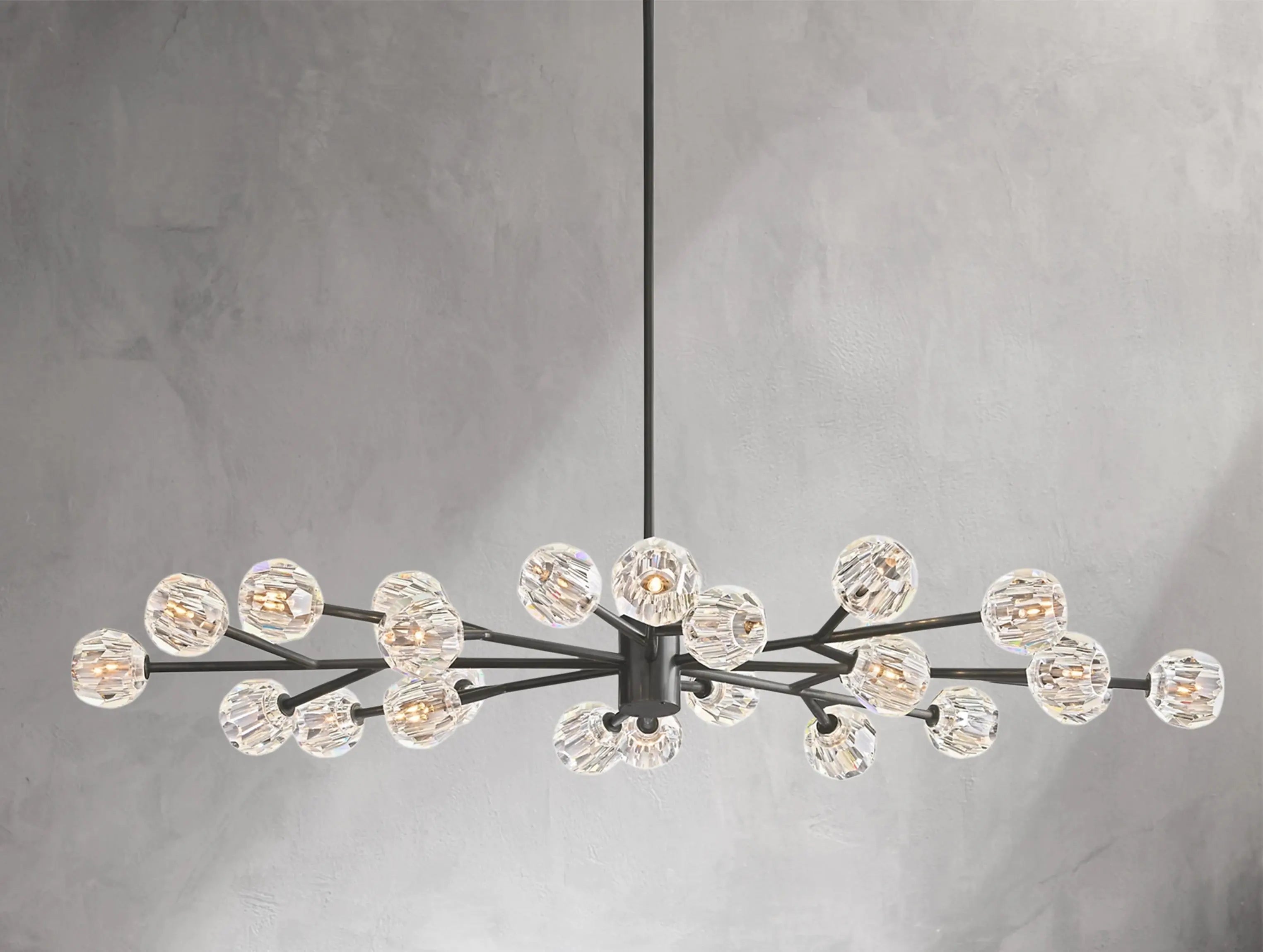 Orbital Cristal Glass Oval Chandelier ZELNO LIGHTING