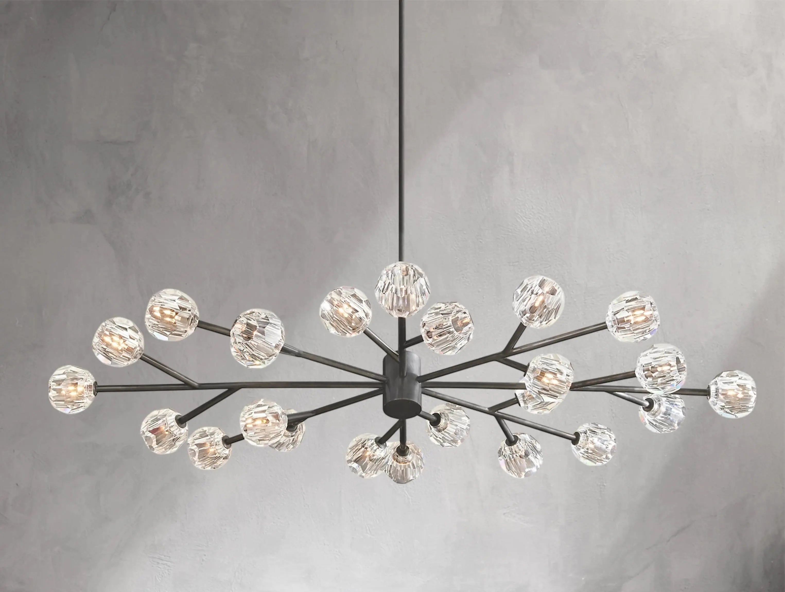 Orbital Cristal Glass Oval Chandelier ZELNO LIGHTING