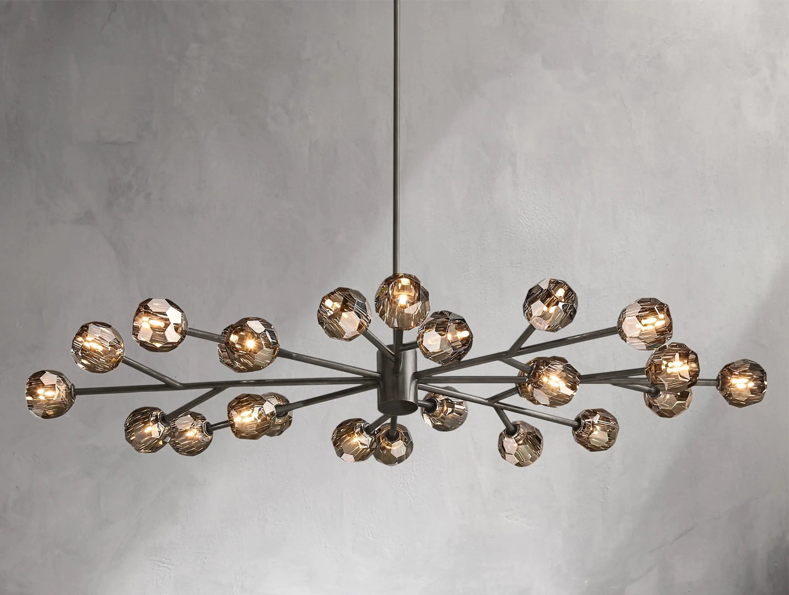Orbital Cristal Glass Oval Chandelier ZELNO LIGHTING