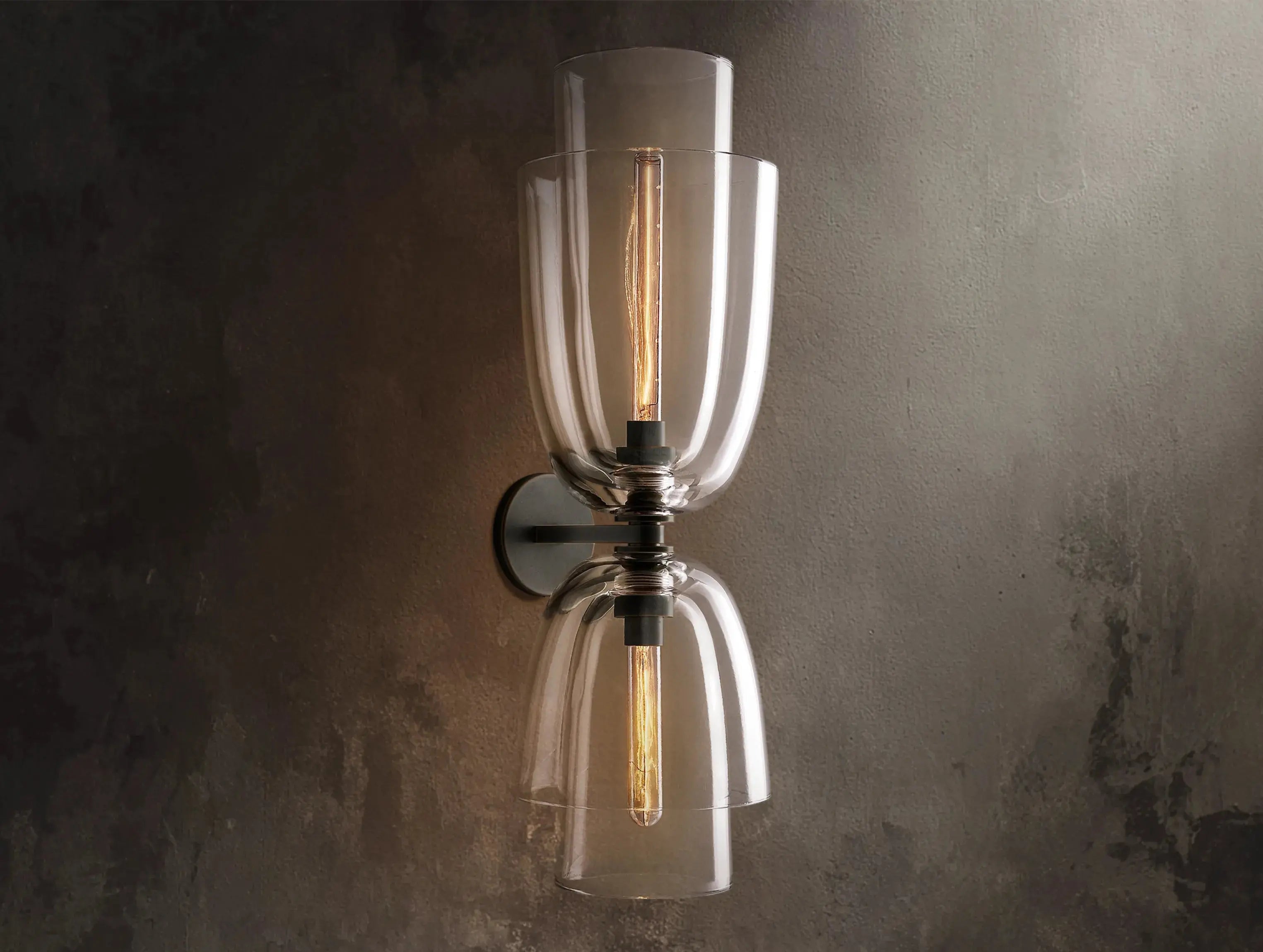 Blum Double Glass Sconce ZELNO LIGHTING