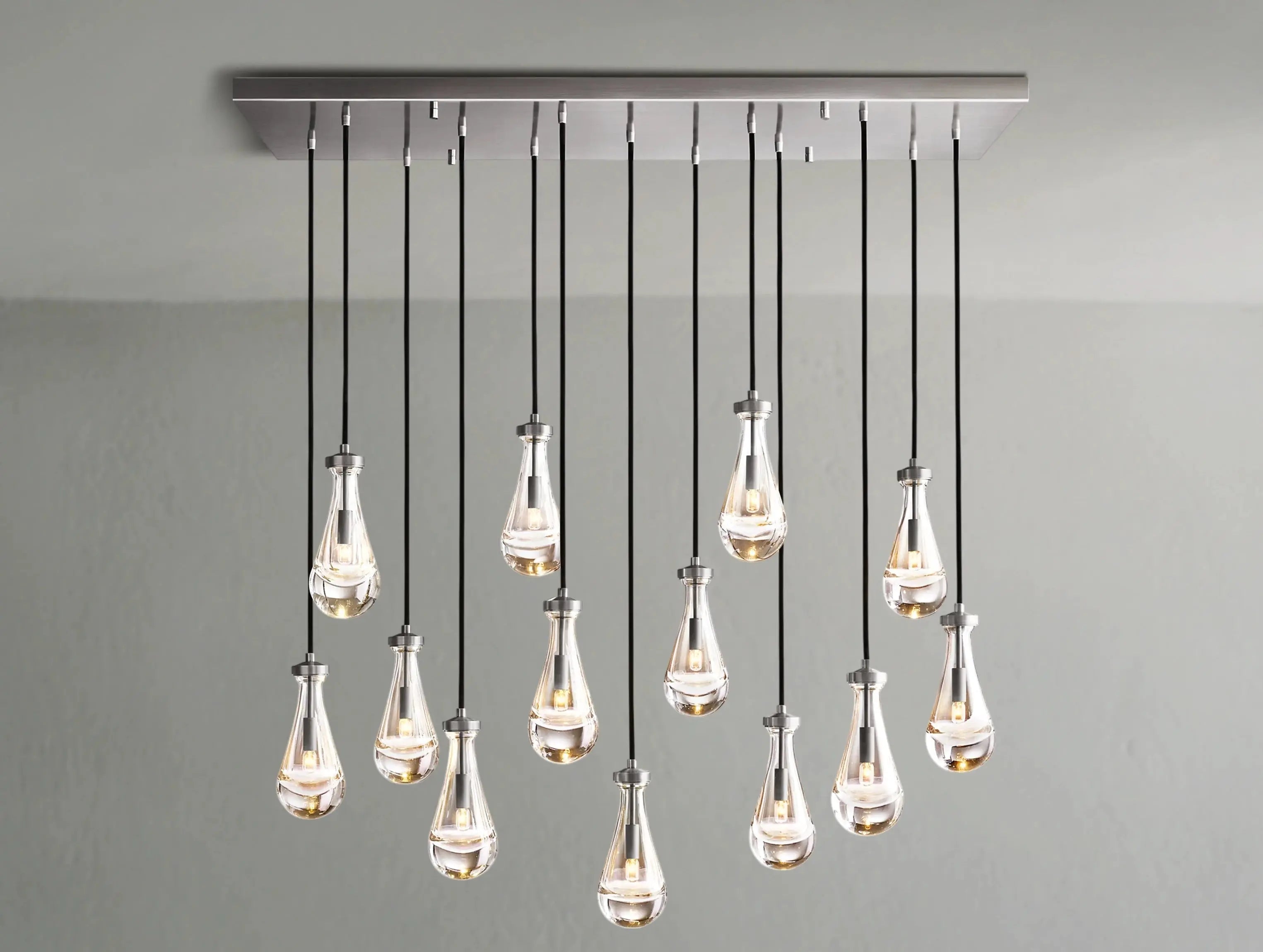 Rainfall Rectangular Chandelier ZELNO LIGHTING