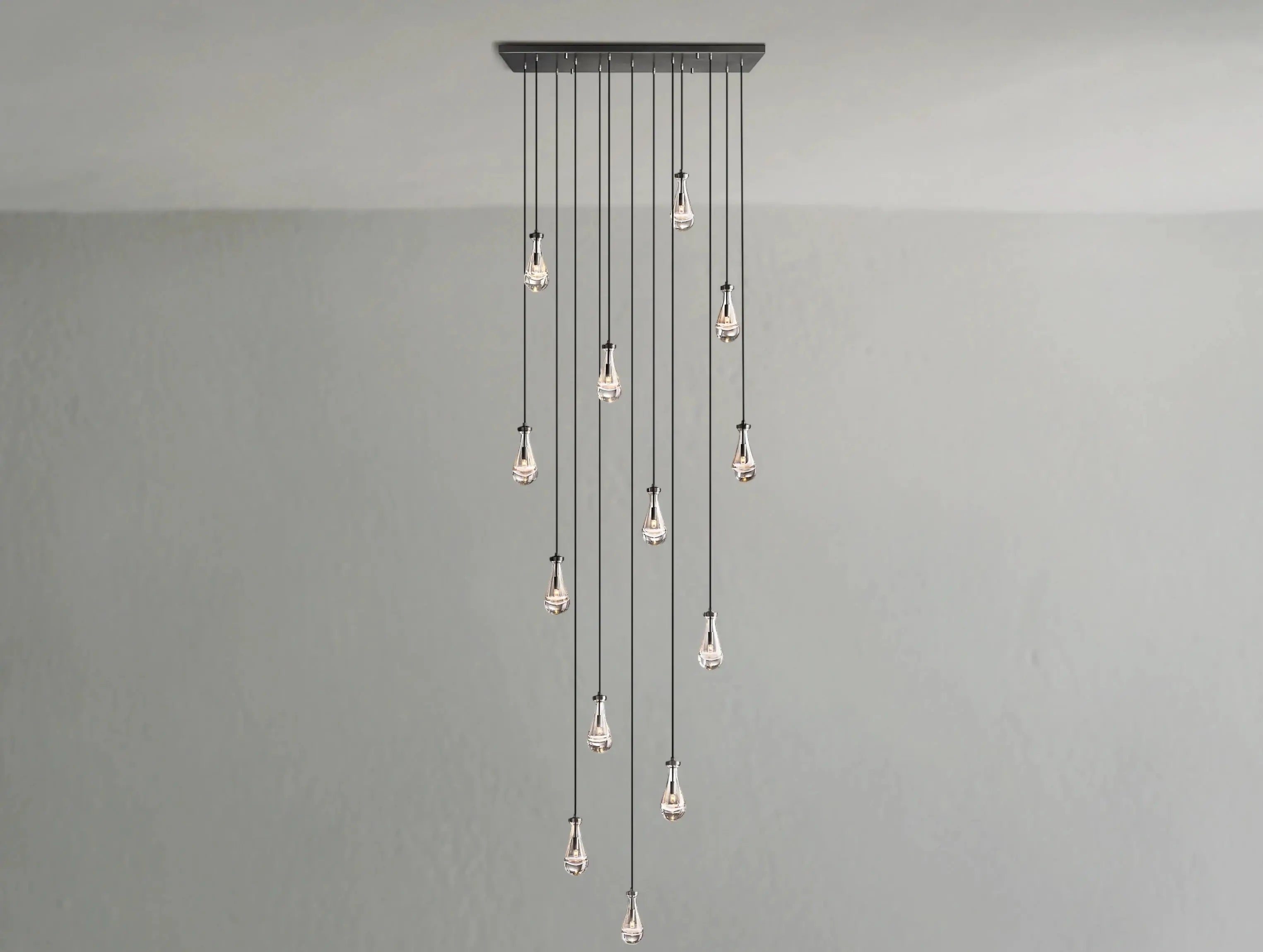 Rainfall Rectangular Chandelier ZELNO LIGHTING