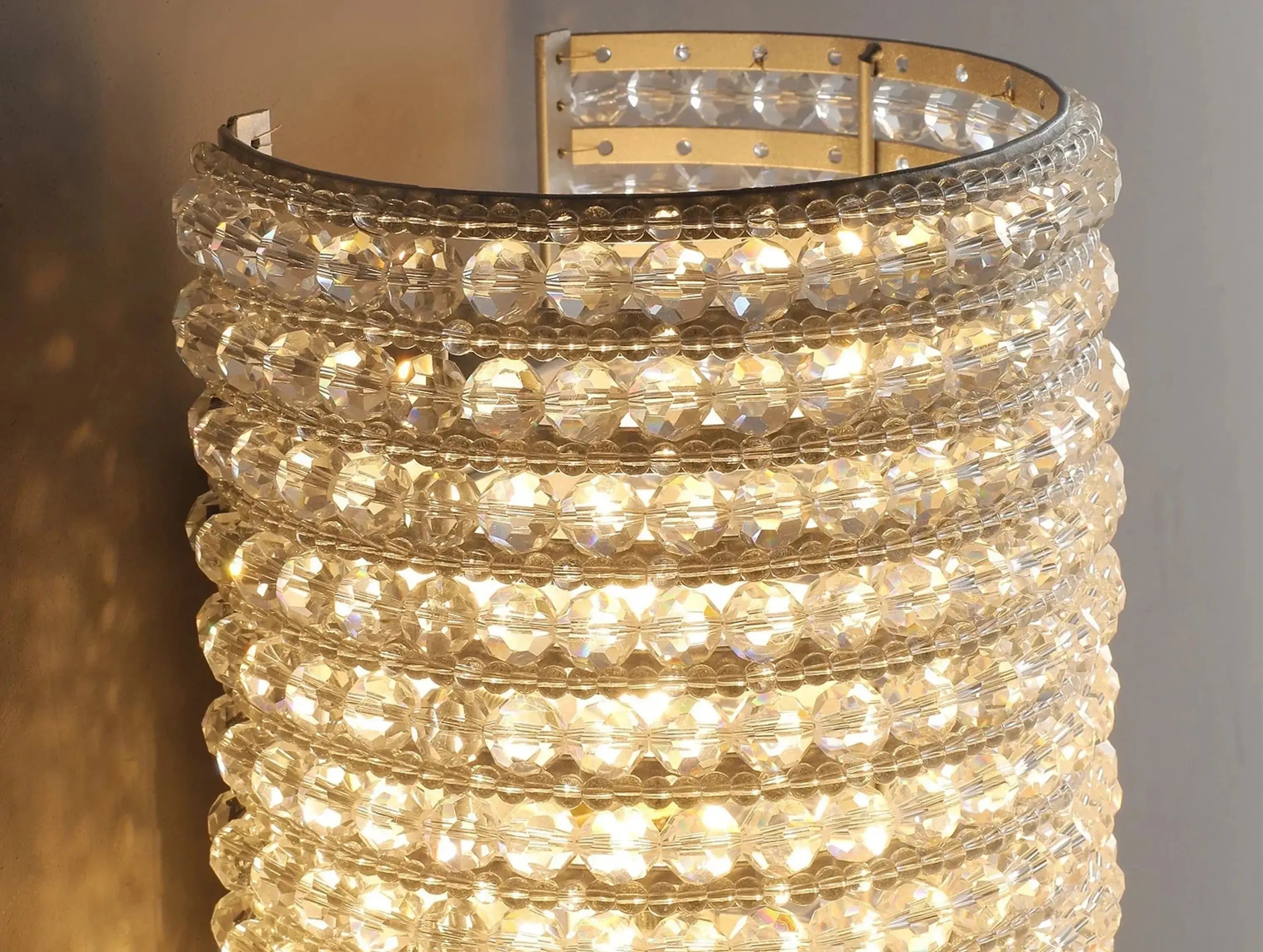 Macho Crystal Halo Clear Glass Sconce ZELNO LIGHTING