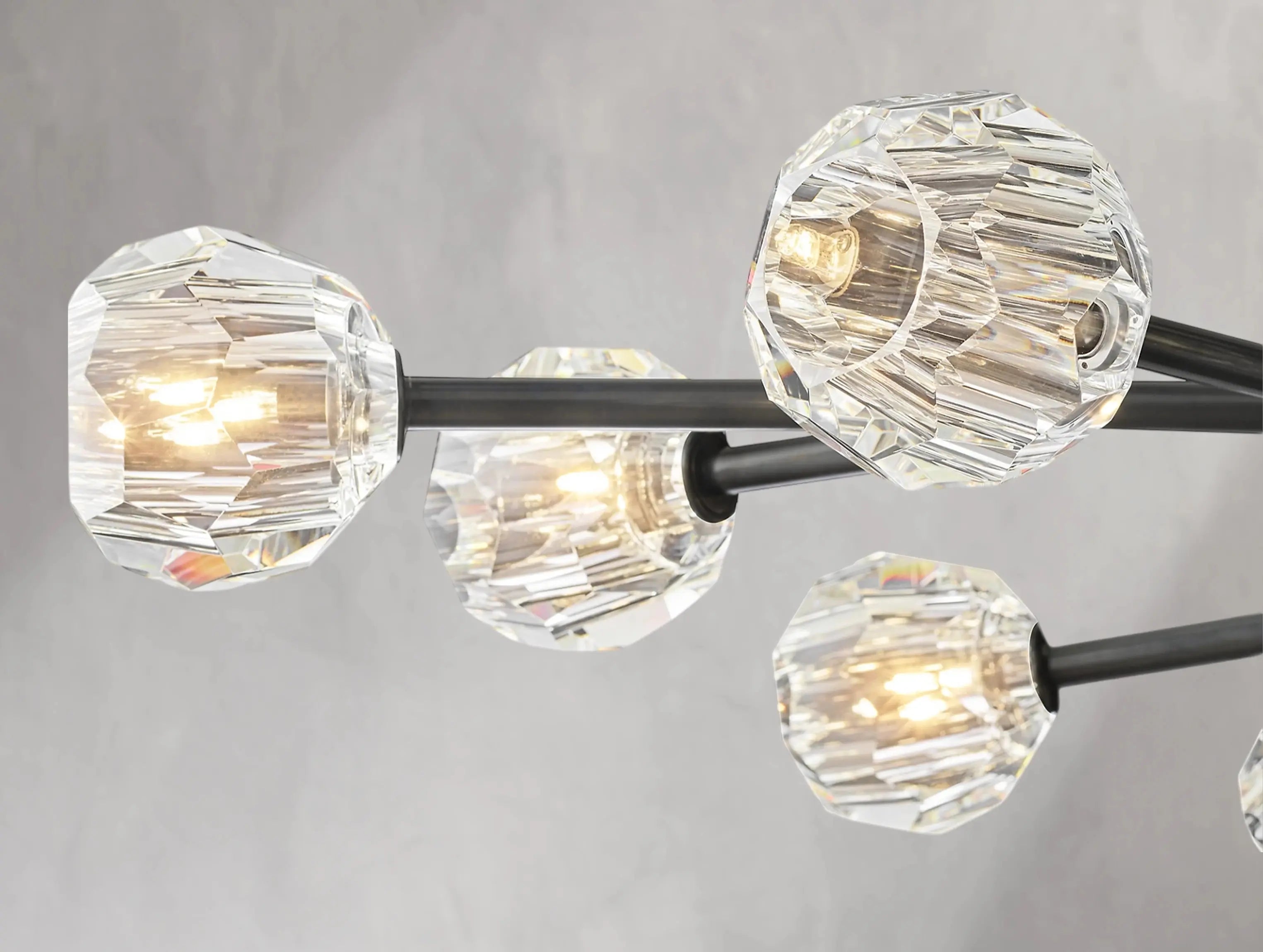 Orbital Cristal Glass Oval Chandelier ZELNO LIGHTING
