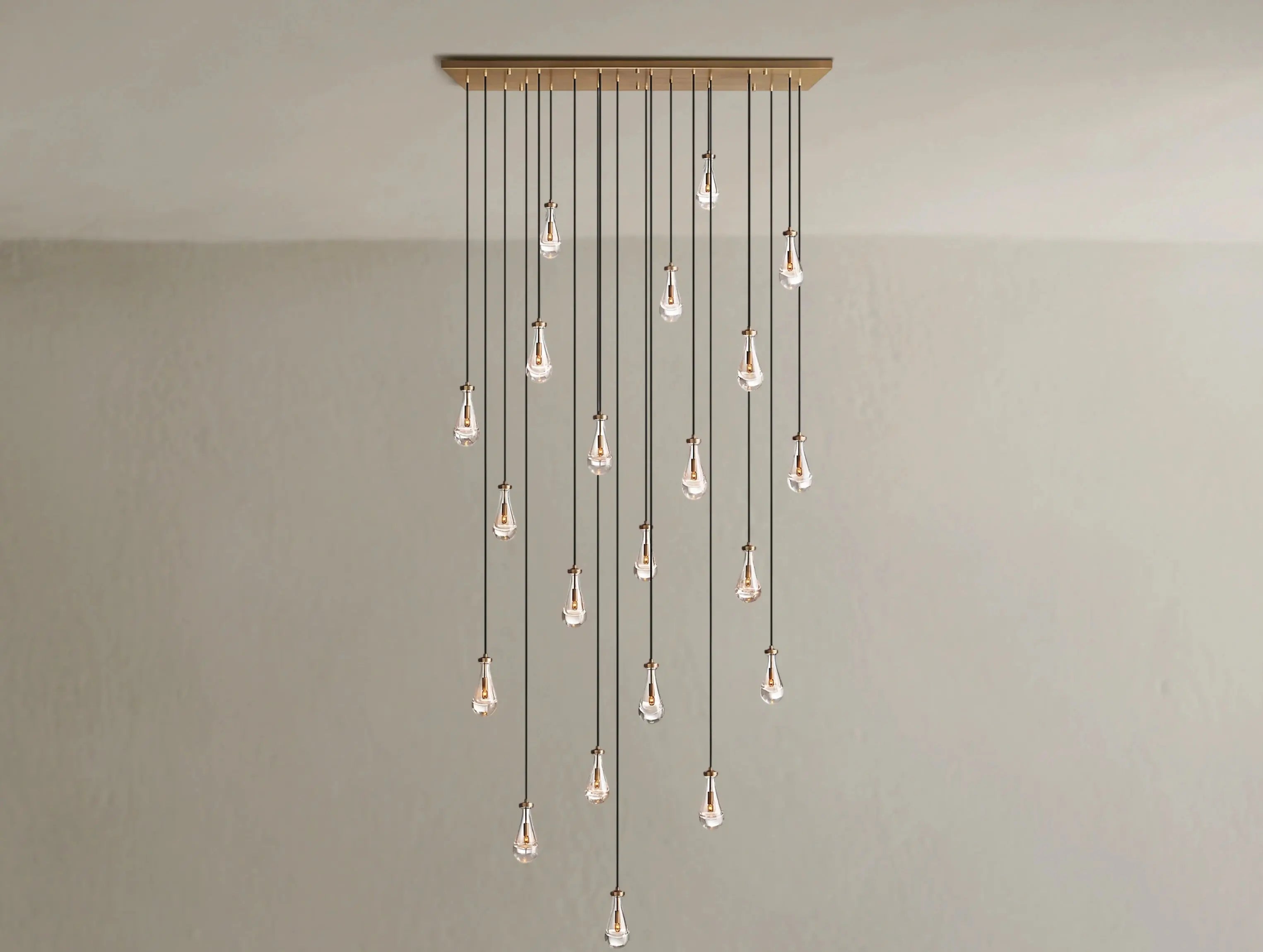 Rainfall Rectangular Chandelier ZELNO LIGHTING