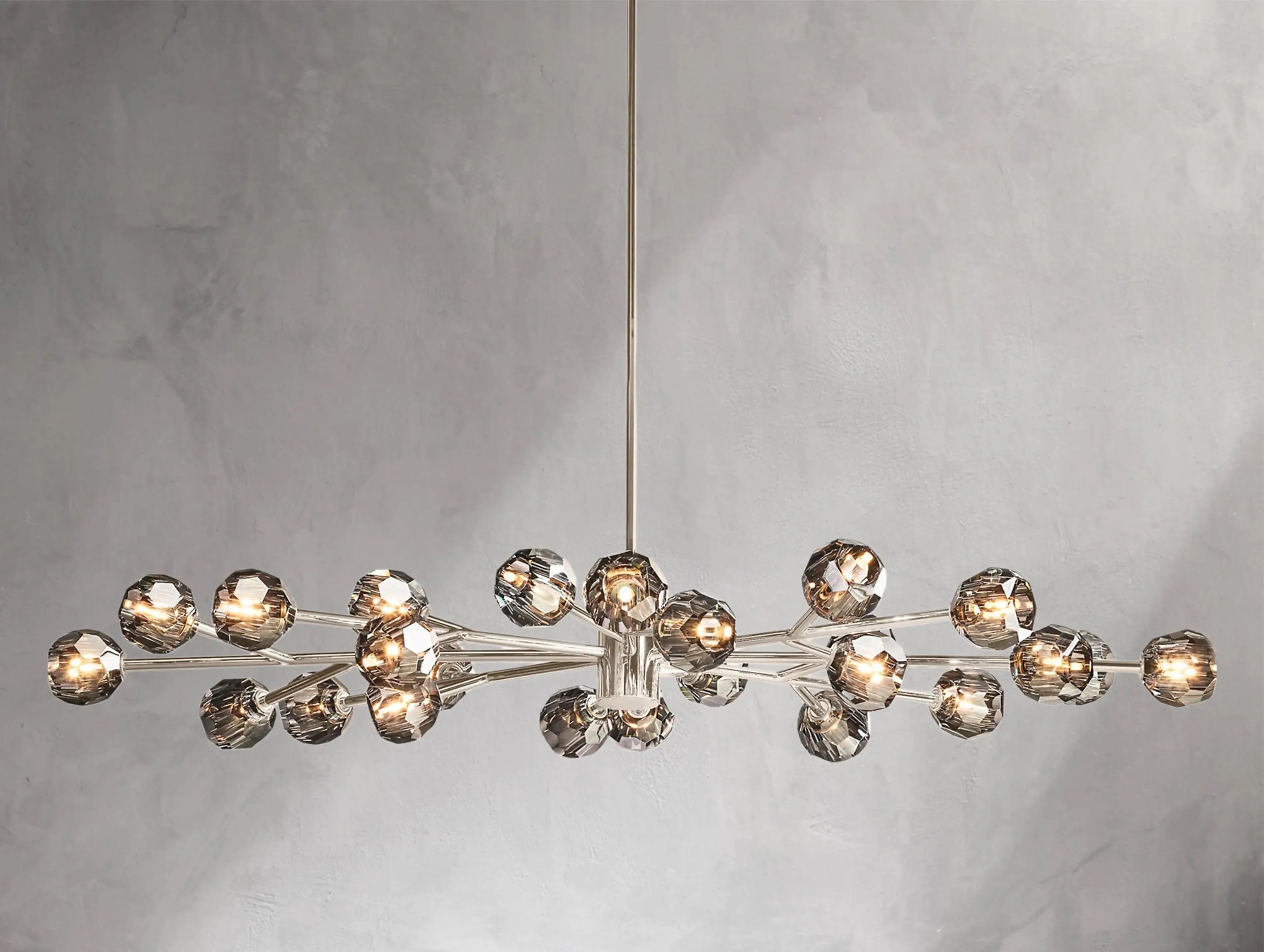 Orbital Cristal Glass Oval Chandelier ZELNO LIGHTING