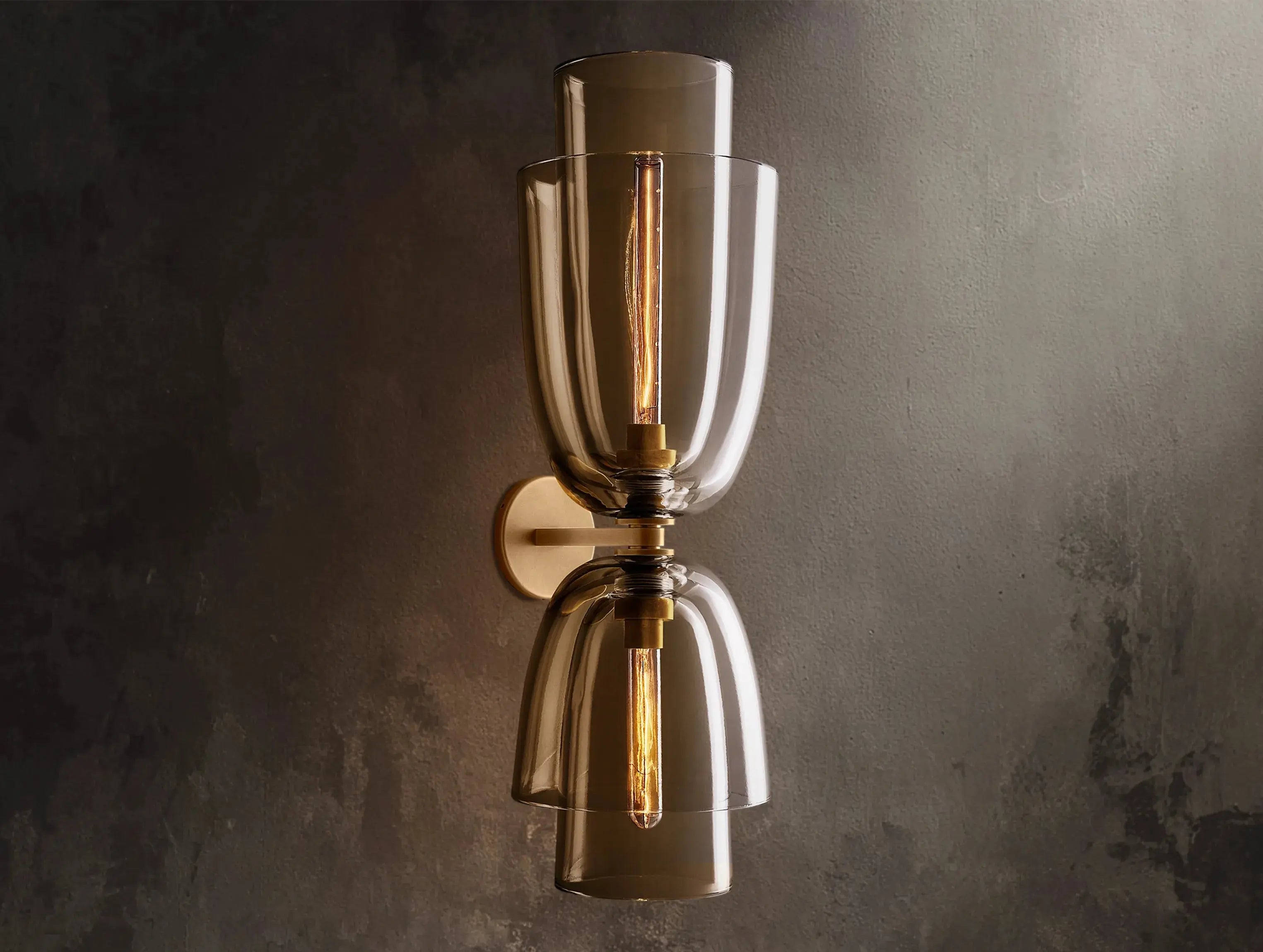 Blum Double Glass Sconce ZELNO LIGHTING