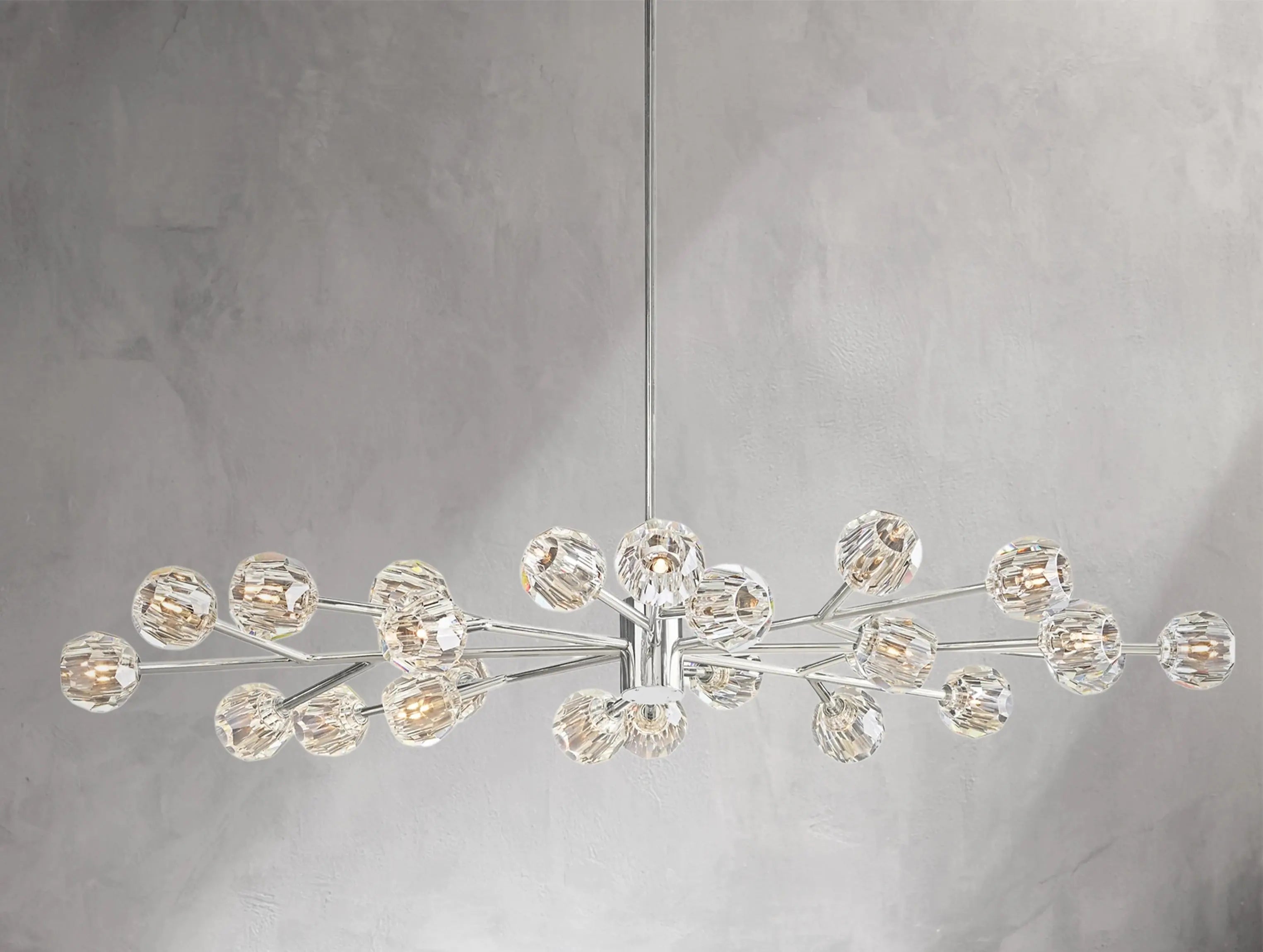Orbital Cristal Glass Oval Chandelier ZELNO LIGHTING