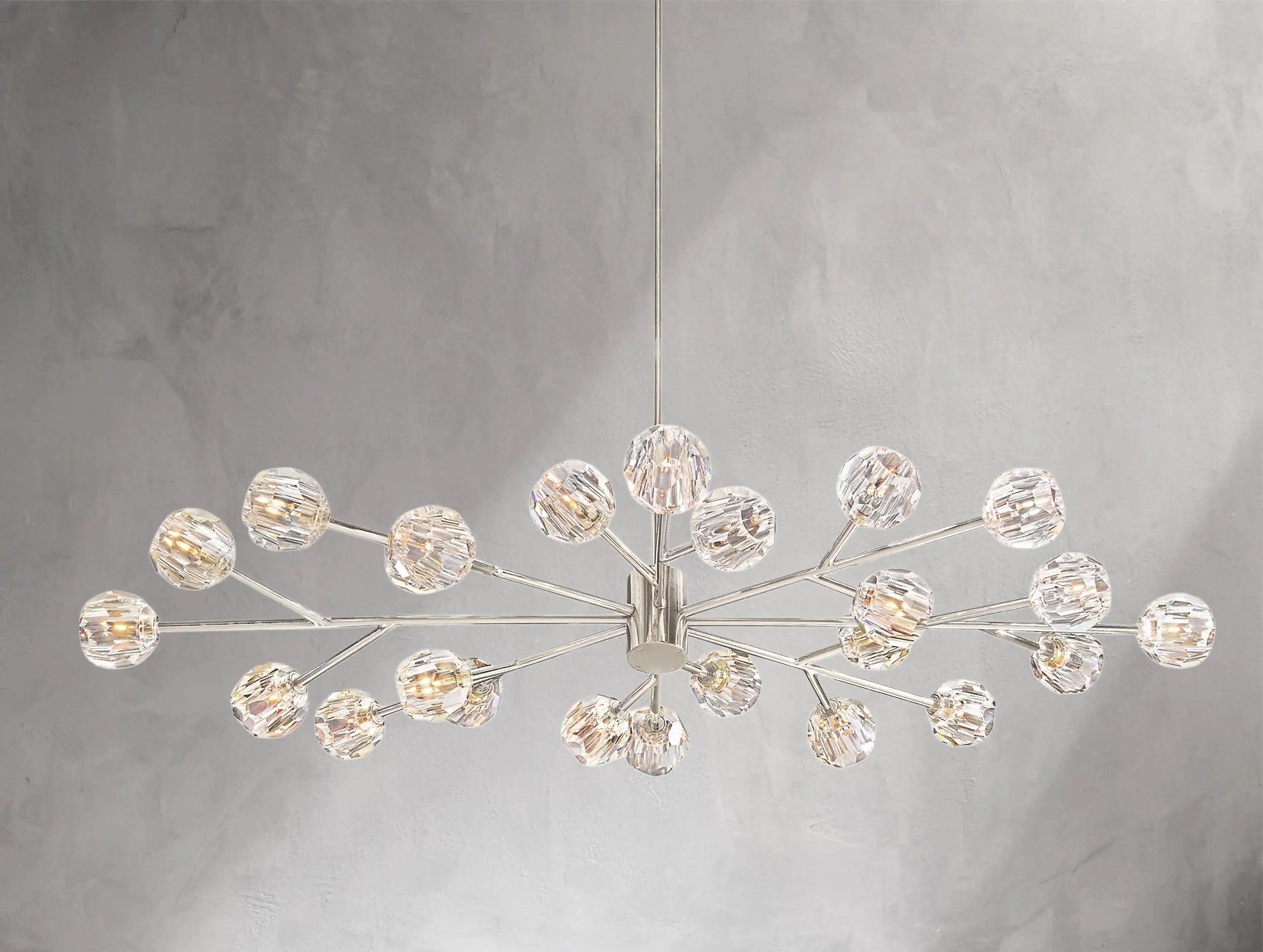 Orbital Cristal Glass Oval Chandelier ZELNO LIGHTING