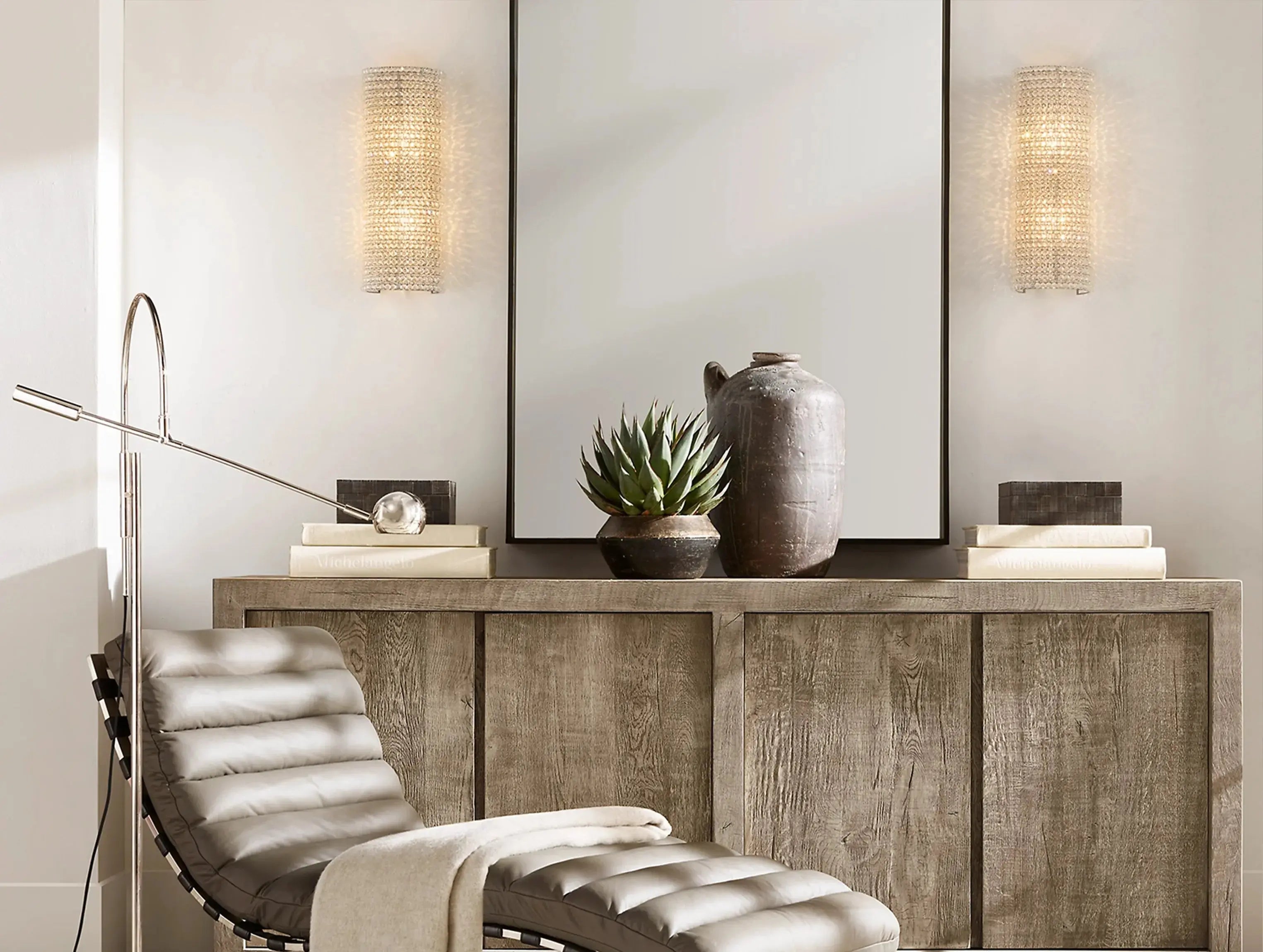 Macho Crystal Halo Clear Glass Sconce ZELNO LIGHTING