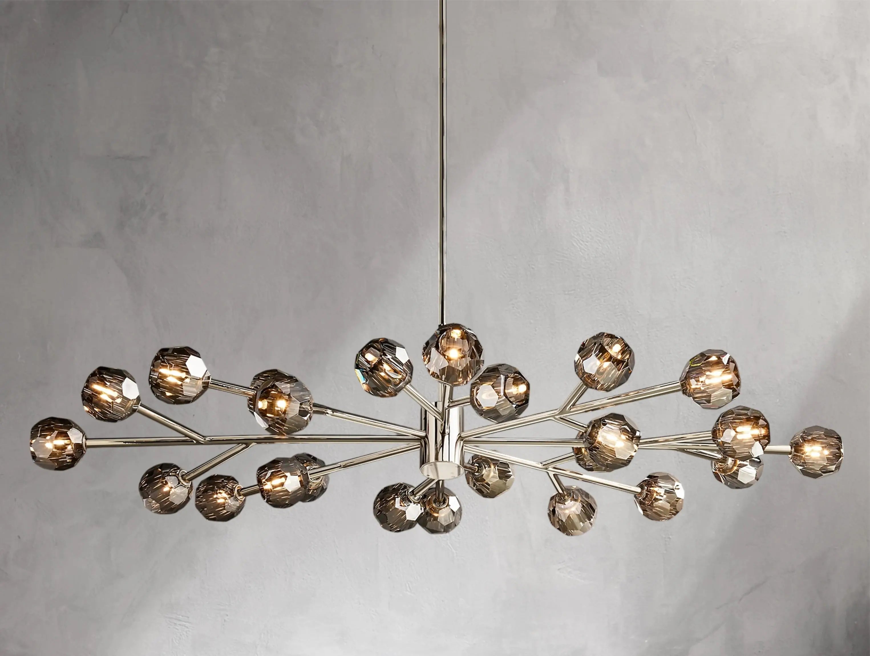 Orbital Cristal Glass Oval Chandelier ZELNO LIGHTING