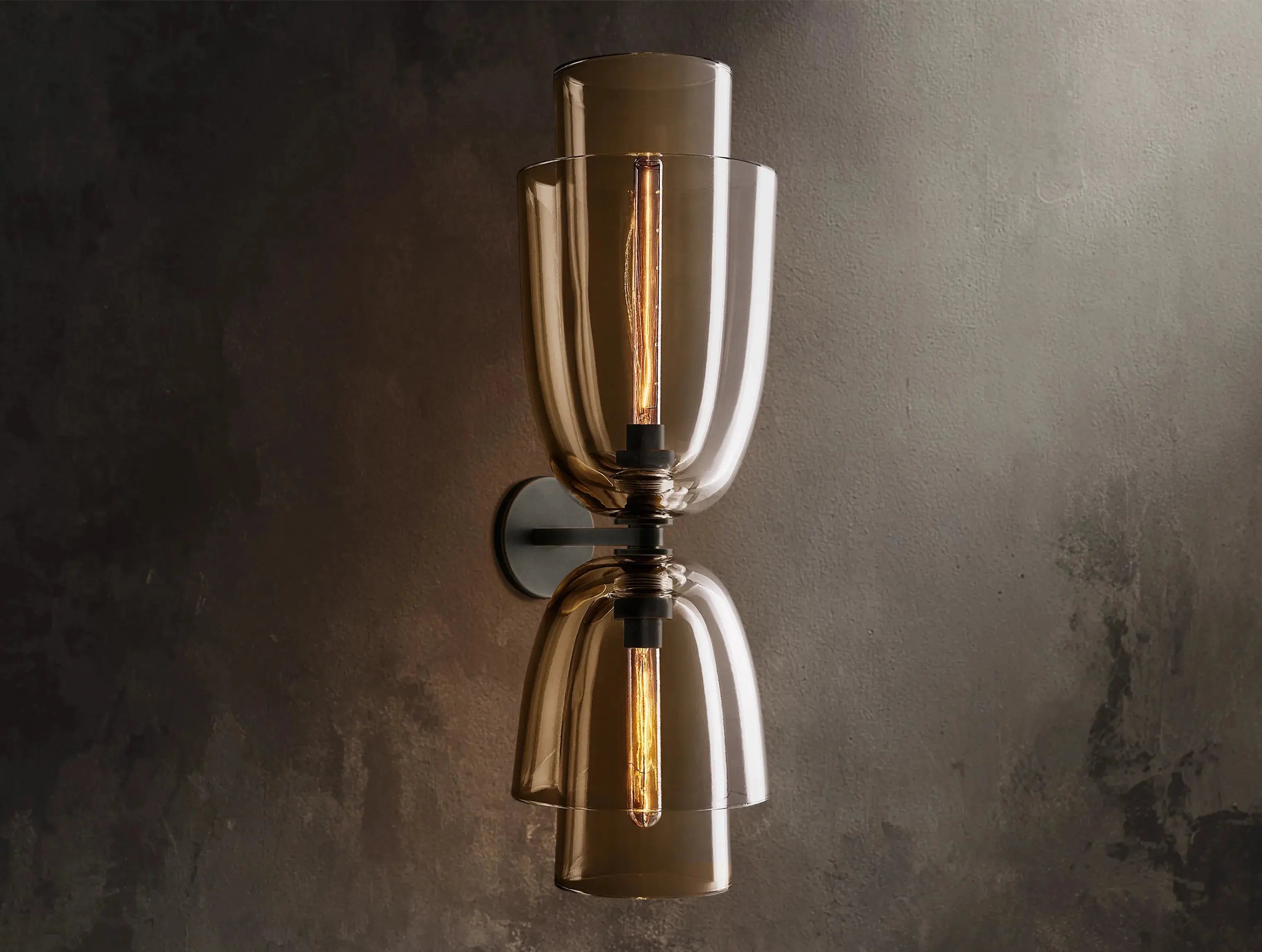 Blum Double Glass Sconce ZELNO LIGHTING