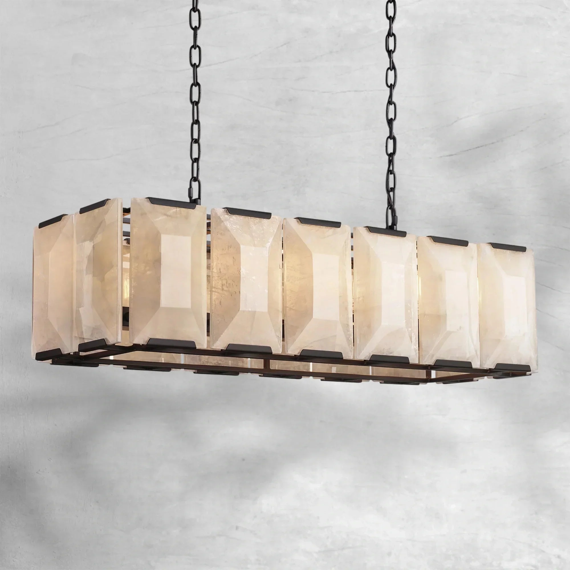 Harlew Calcite Rectangular Chandelier 42"