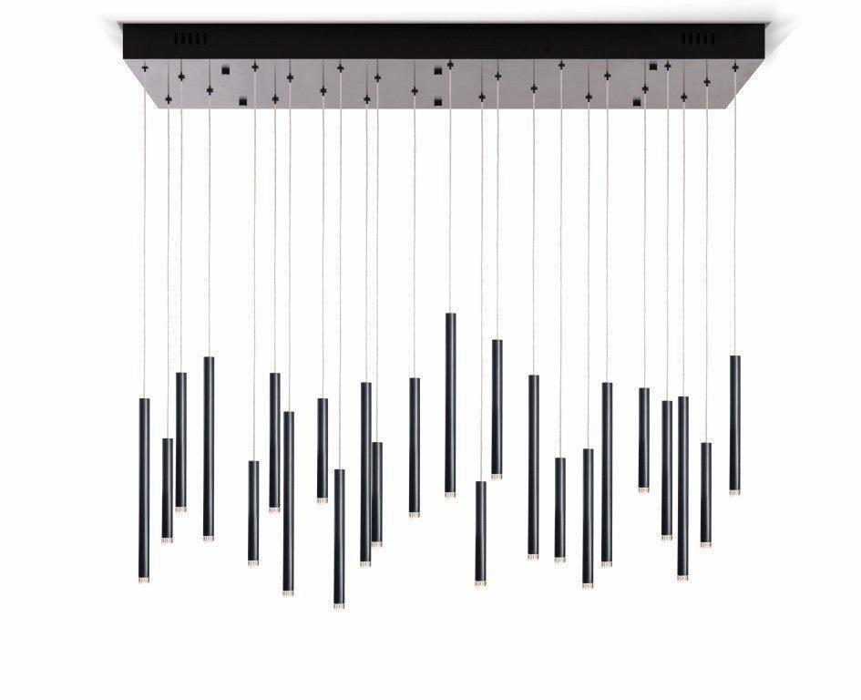 Bellini Rectangular Tri-Tone Tubular Pendant Light Chandelier - Zelnolighting