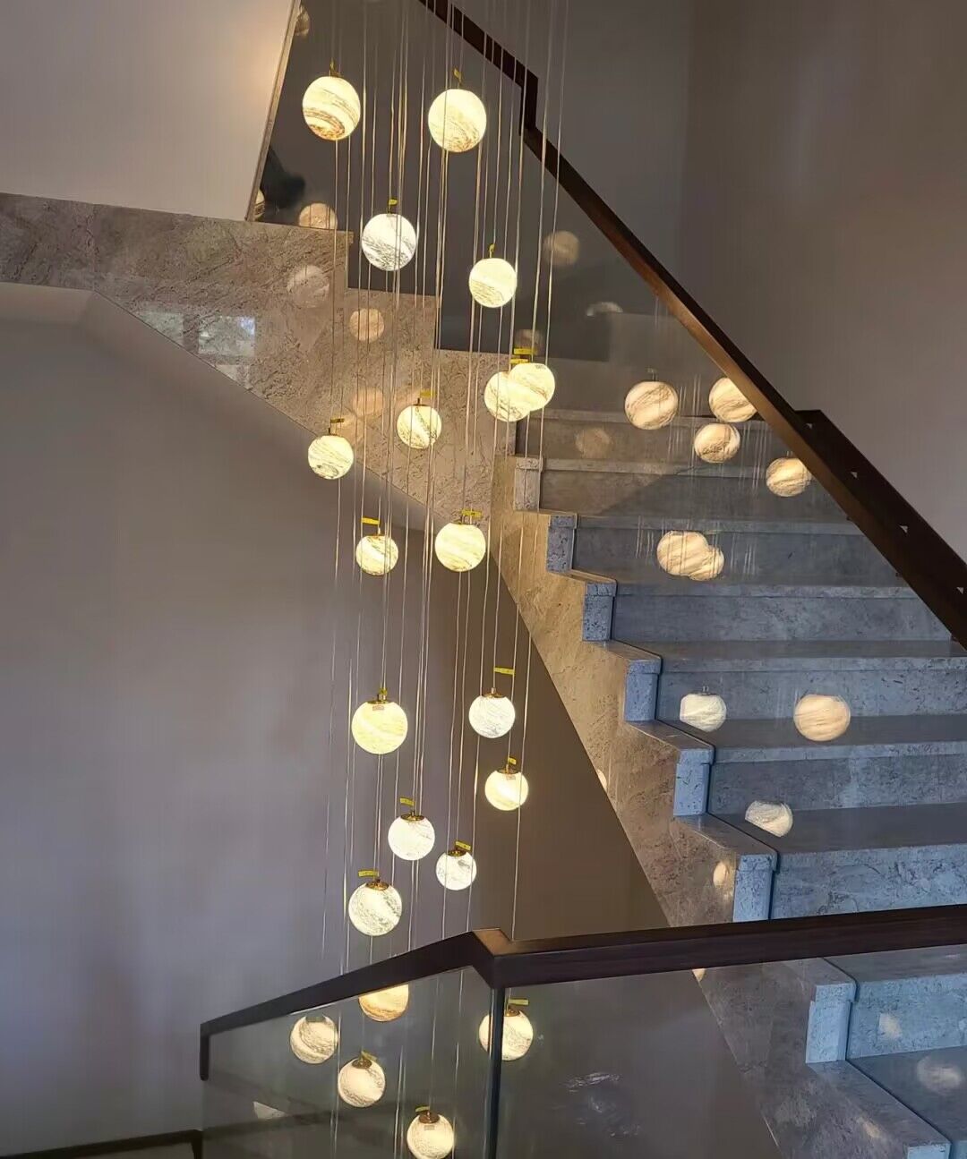 Nordic Planet Creative Long Ball Pendant Chandelier Staircase Foyer - Zelnolighting