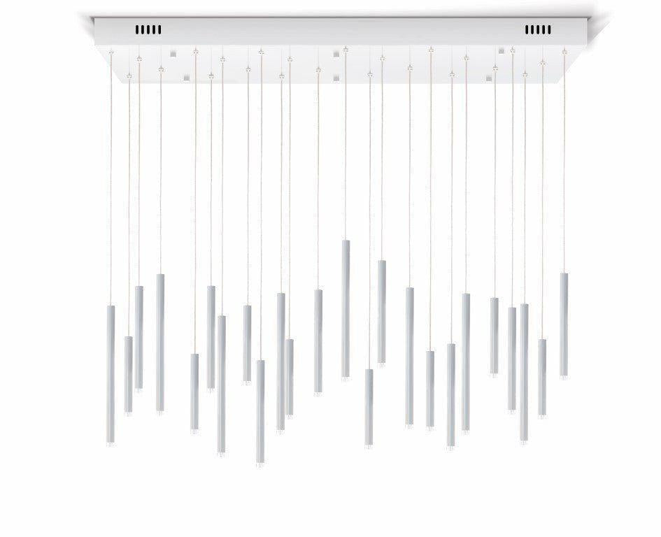 Bellini Rectangular Tri-Tone Tubular Pendant Light Chandelier - Zelnolighting