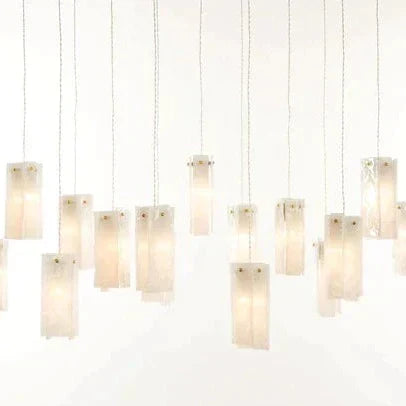 Art Design 1/25/60/84-Light Colorful Rectangle Cluster Glass Tile Pendant/Chandelier - Zelnolighting
