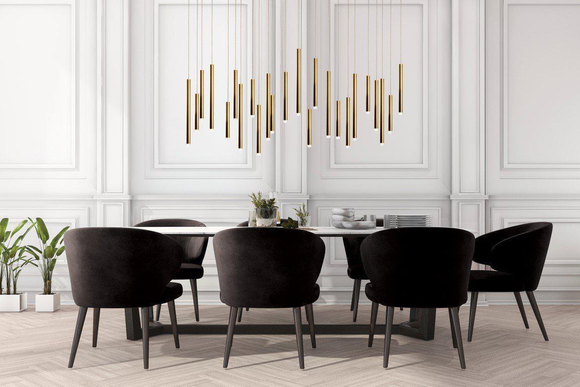 Bellini Rectangular Tri-Tone Tubular Pendant Light Chandelier - Zelnolighting