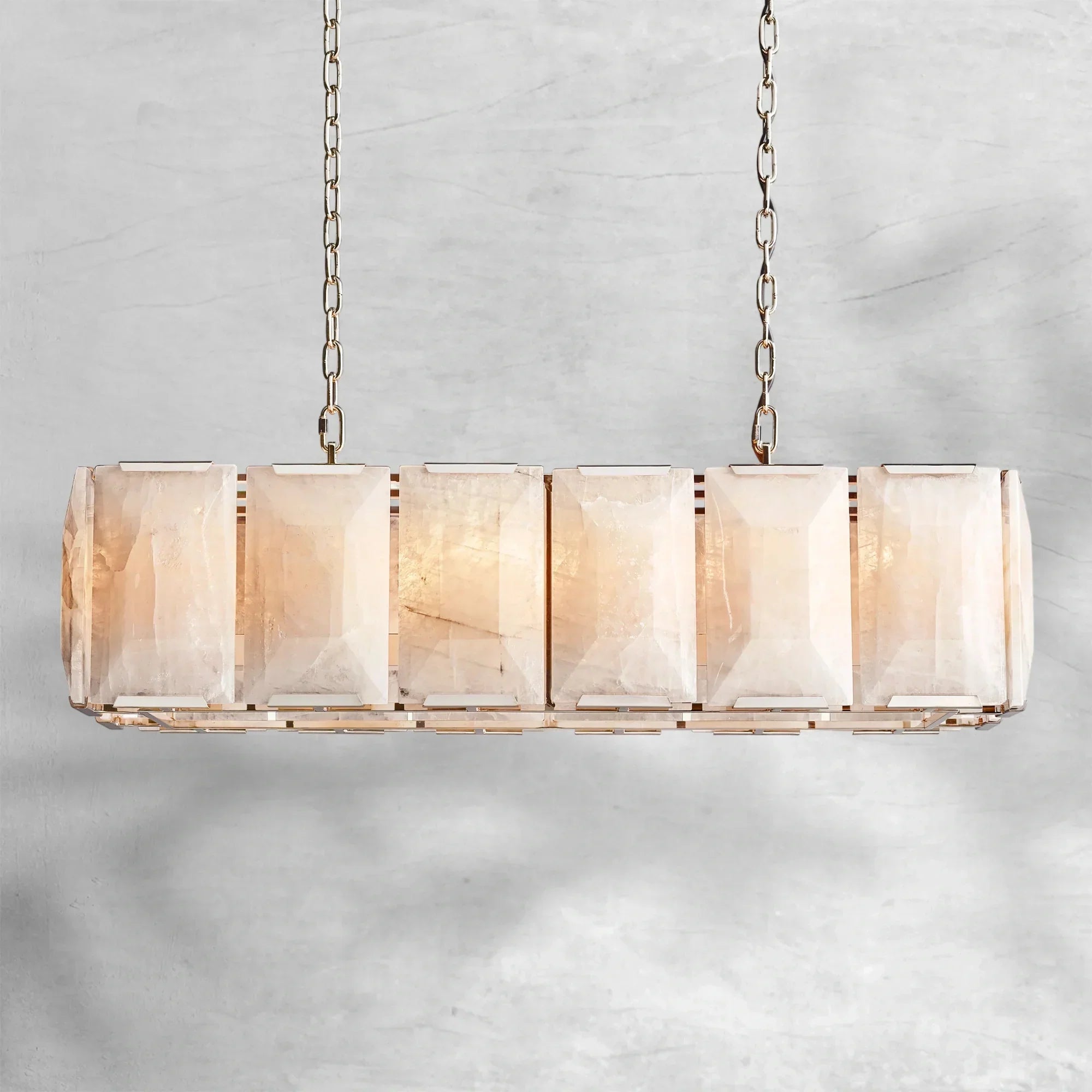 Harlew Calcite Rectangular Chandelier 42"
