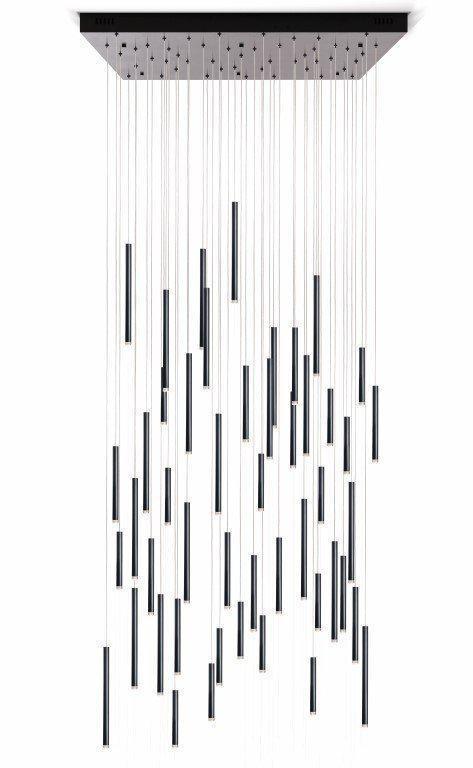 Bellini Square Tri-Tone Tubular Pendant Light Chandelier - Zelnolighting