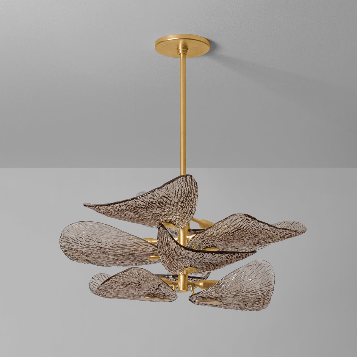 Corbett Lighting Cardiff Semi Flush Mount Chandelier 8-Light Vintage Gold Leaf