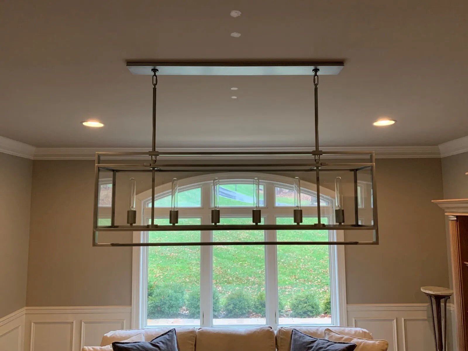 54 Inch Glass Rectangular Chandelier - Beckman - Zelno Lighting