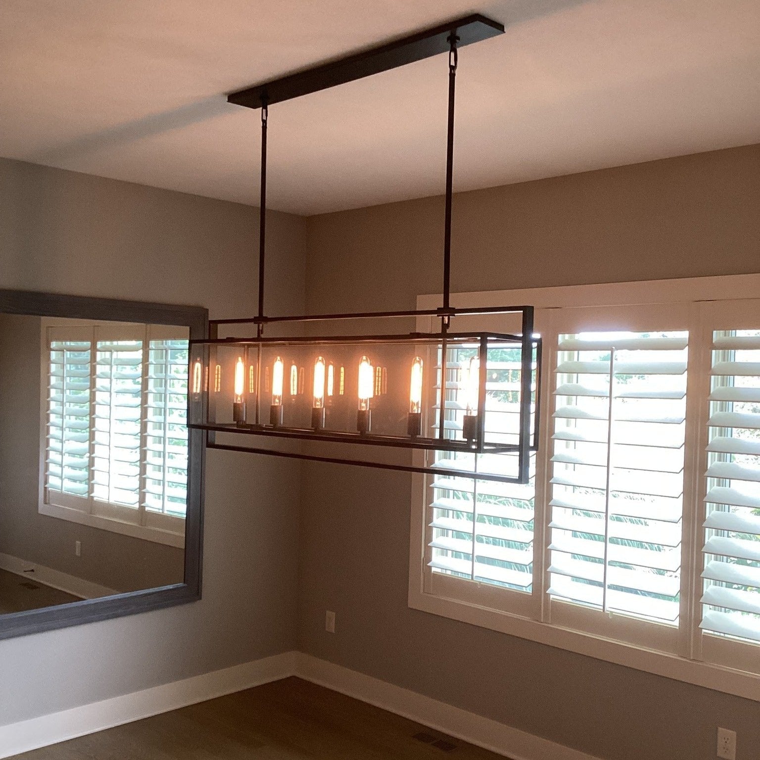 54 Inch Glass Rectangular Chandelier - Beckman - Zelno Lighting