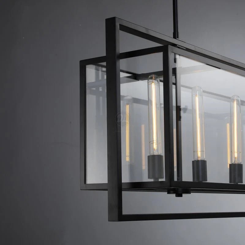 54 Inch Glass Rectangular Chandelier - Beckman - Zelno Lighting