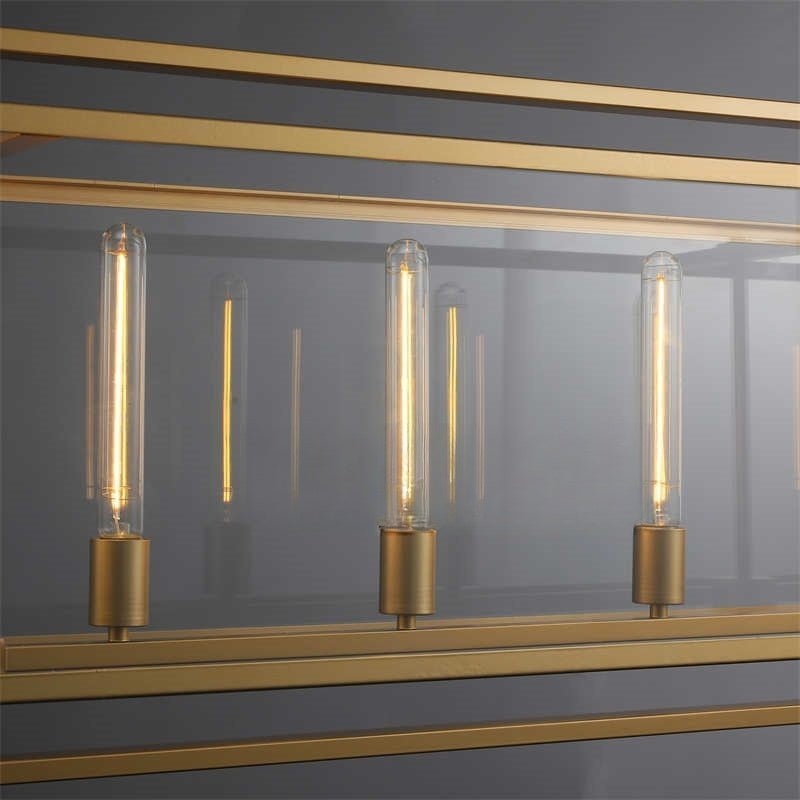 54 Inch Glass Rectangular Chandelier - Beckman - Zelno Lighting